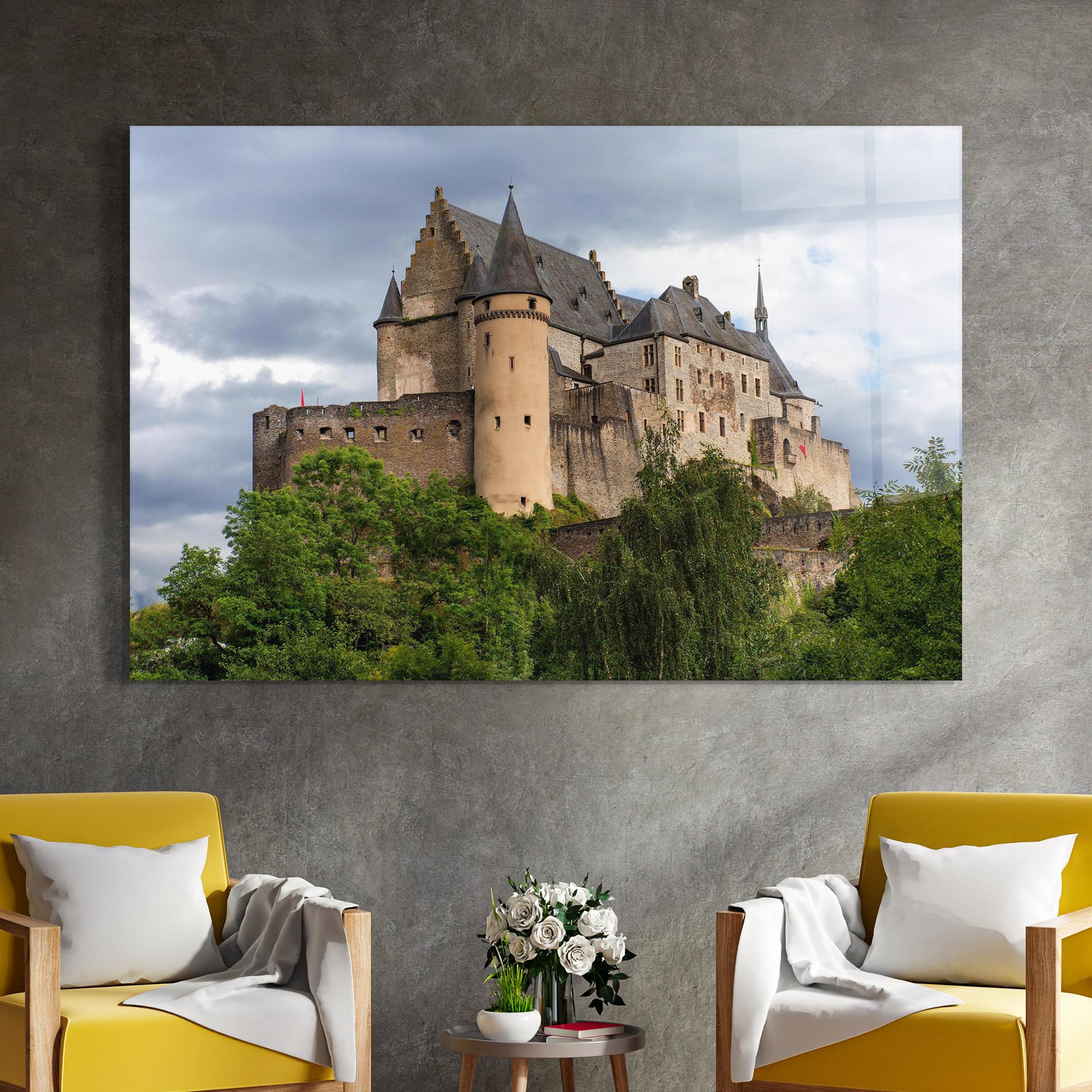 Tablou Sticla Castle Vianden mockup 4