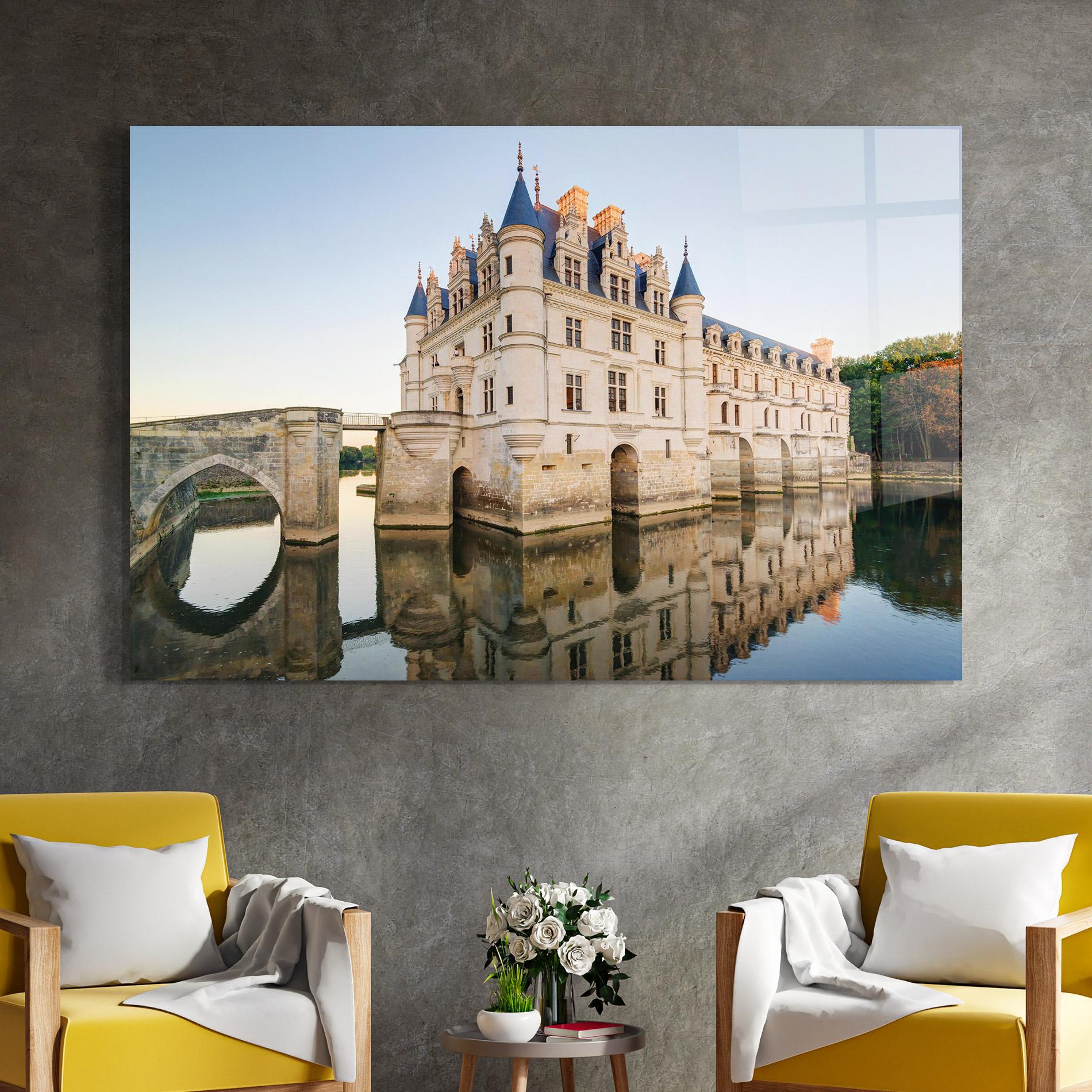 Tablou Sticla Chateau France mockup 4