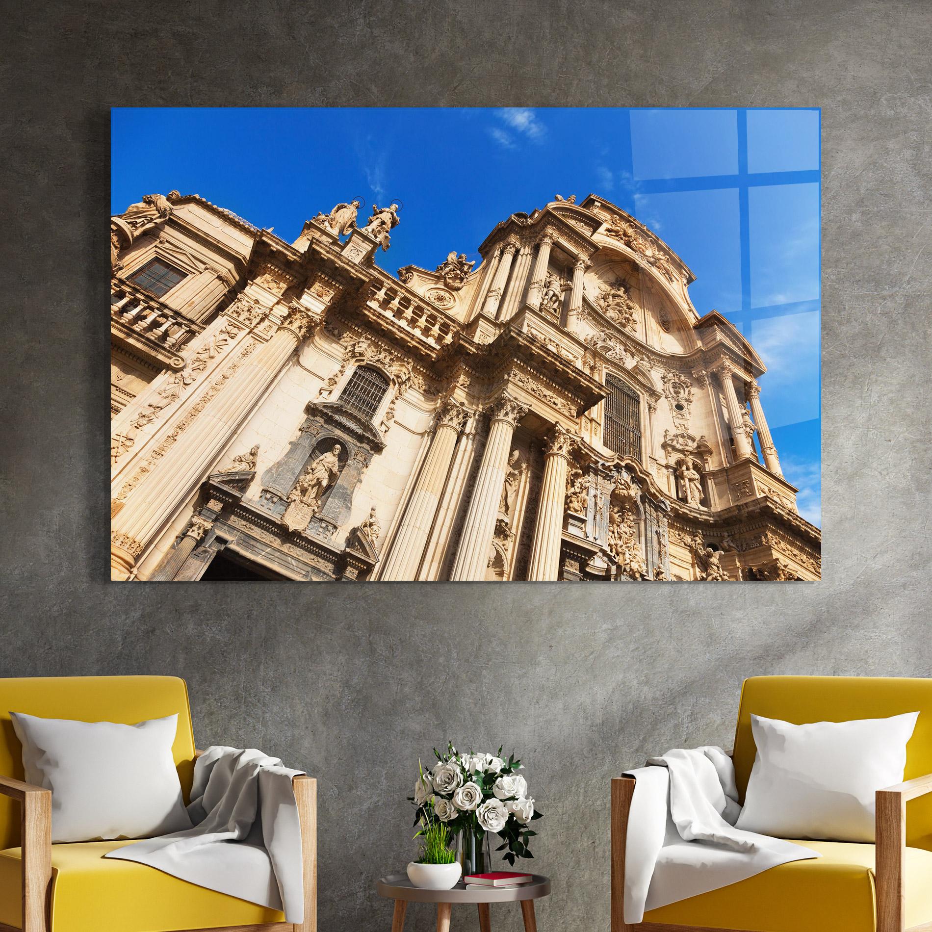 Tablou Sticla Church Saint Mary mockup 4