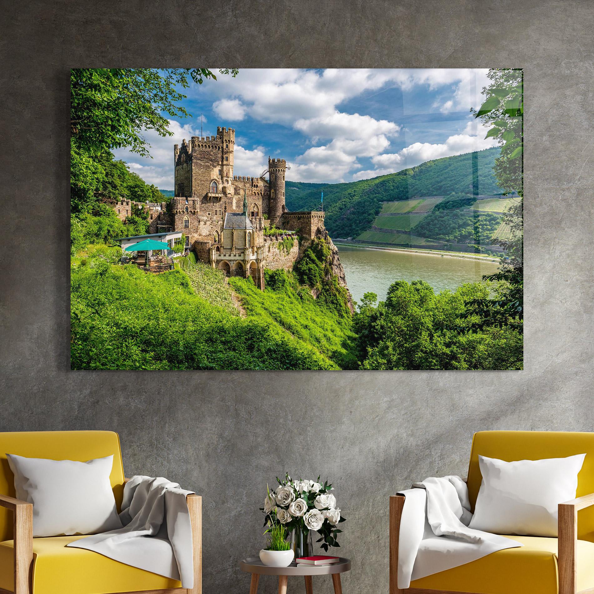 Tablou Sticla Rheinstein Castle Germany mockup 4