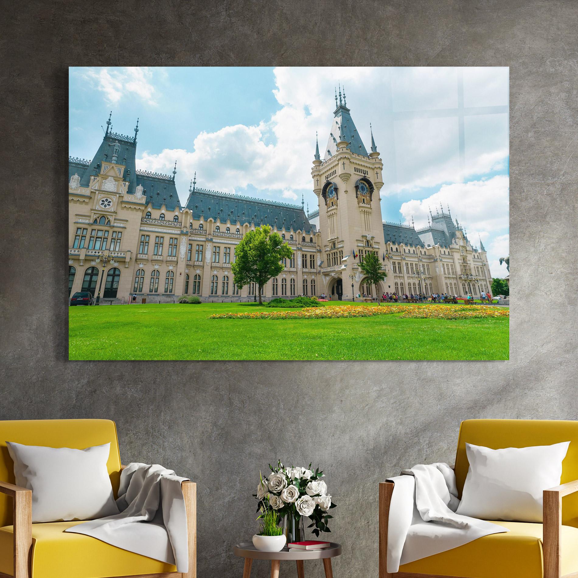 Tablou Sticla View Palace Culture Iasi mockup 4