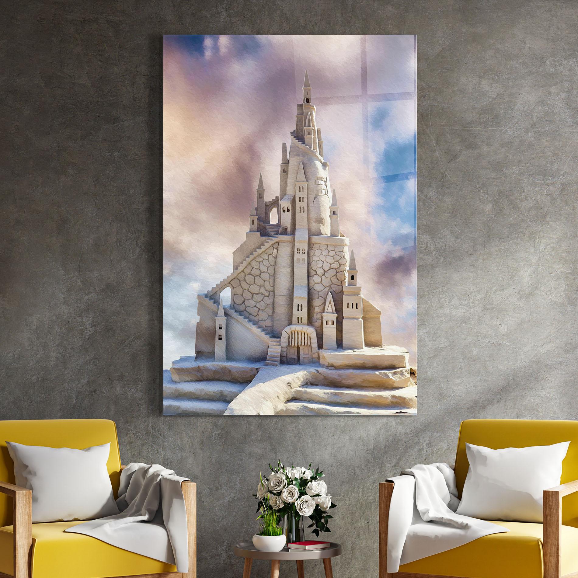 Tablou Sticla Cream Castle mockup 4