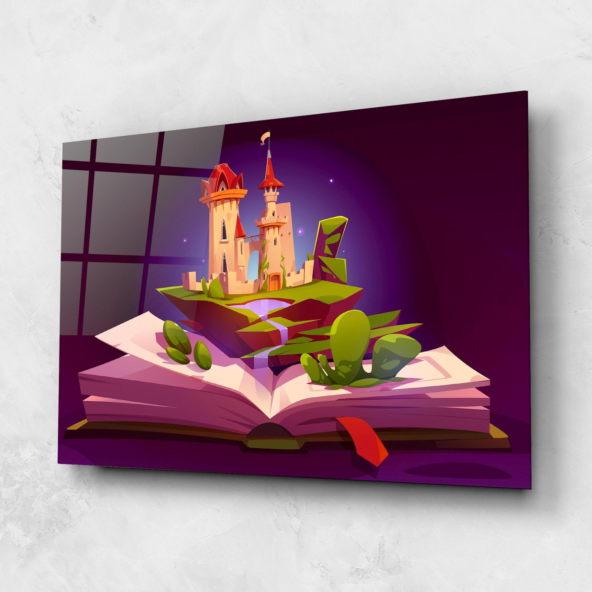 Tablou Sticla Book Castle mockup 1
