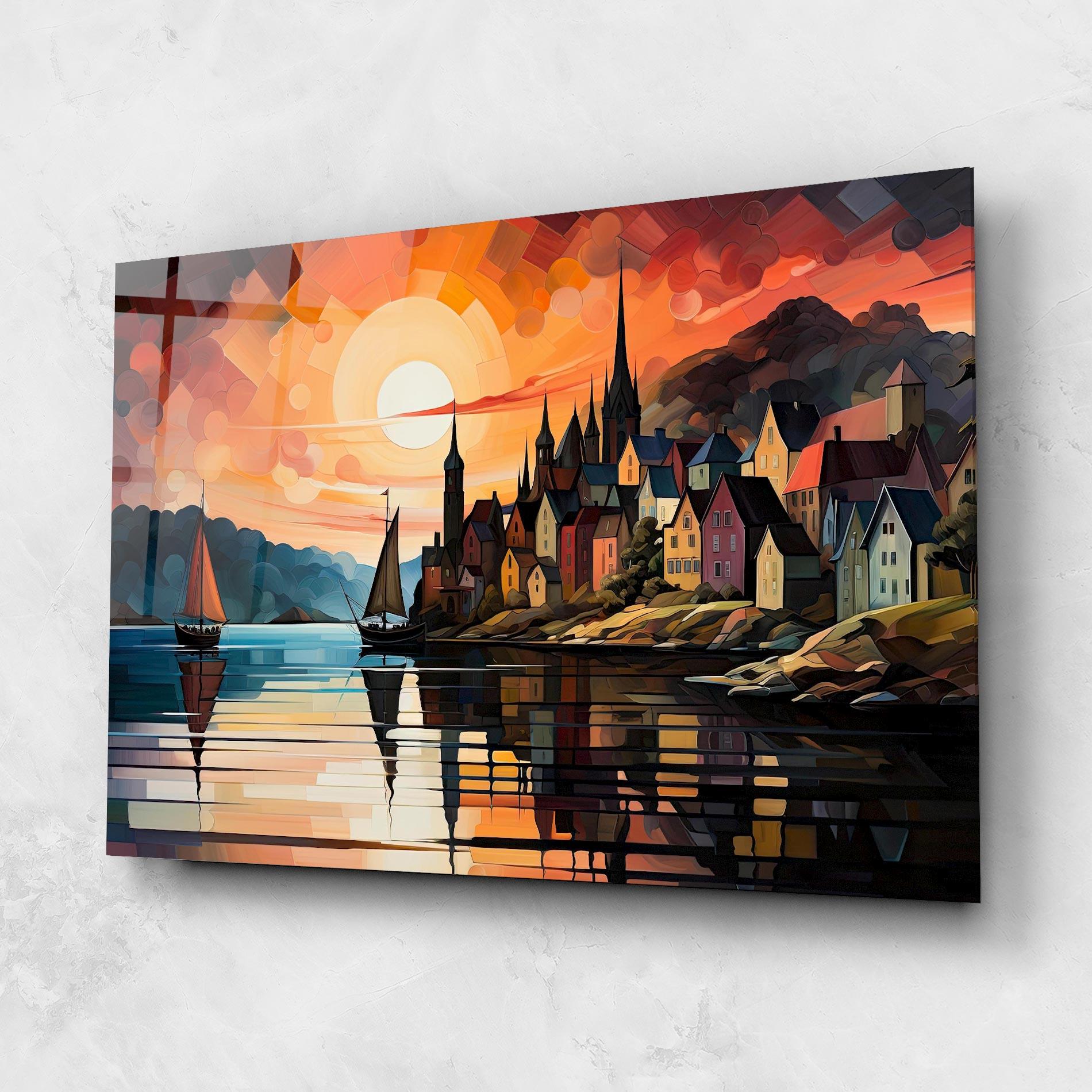 Tablou Sticla Castle Painting mockup 1