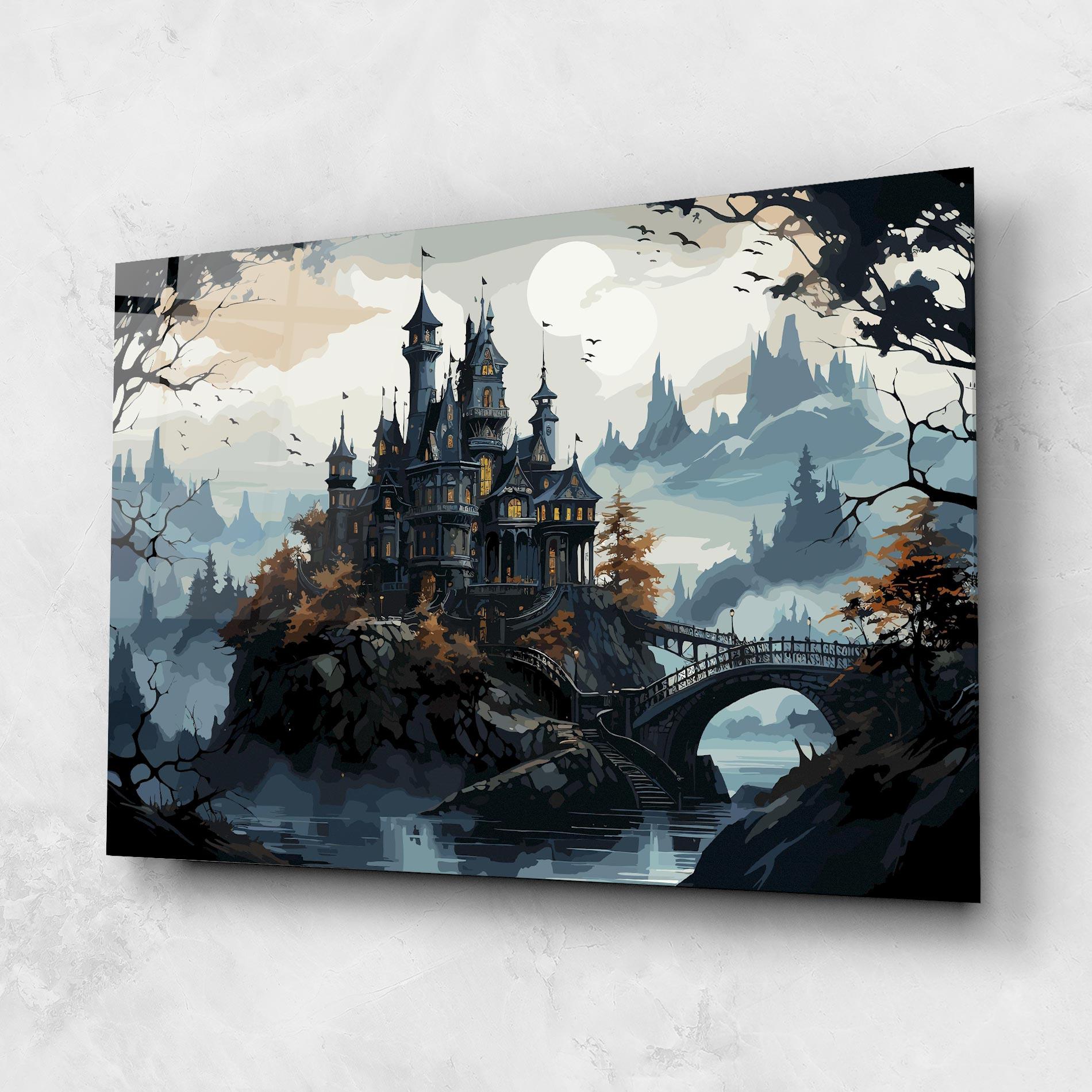 Tablou Sticla Grey Big Castle mockup 1