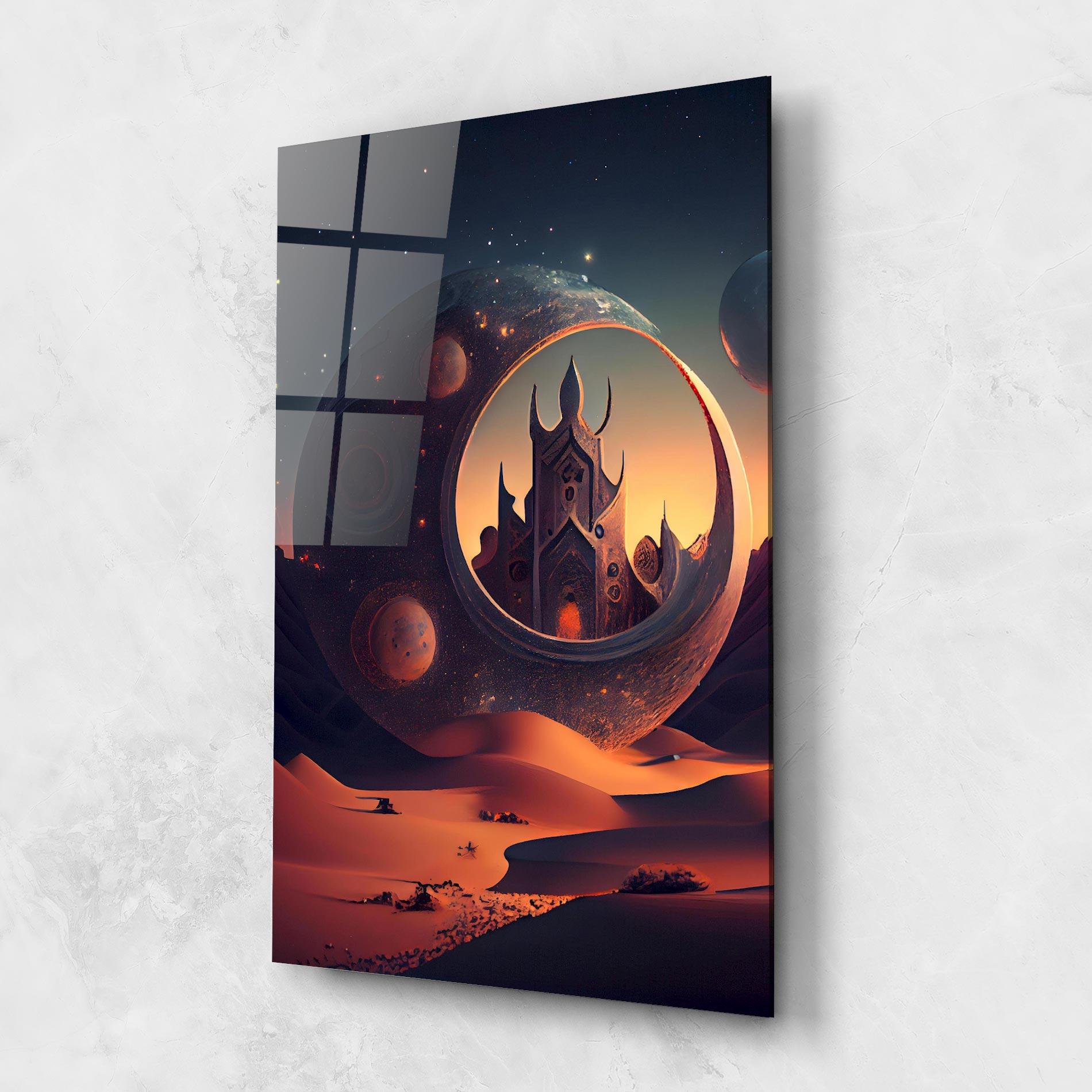 Tablou Sticla Fantasy Desert Castle mockup 1