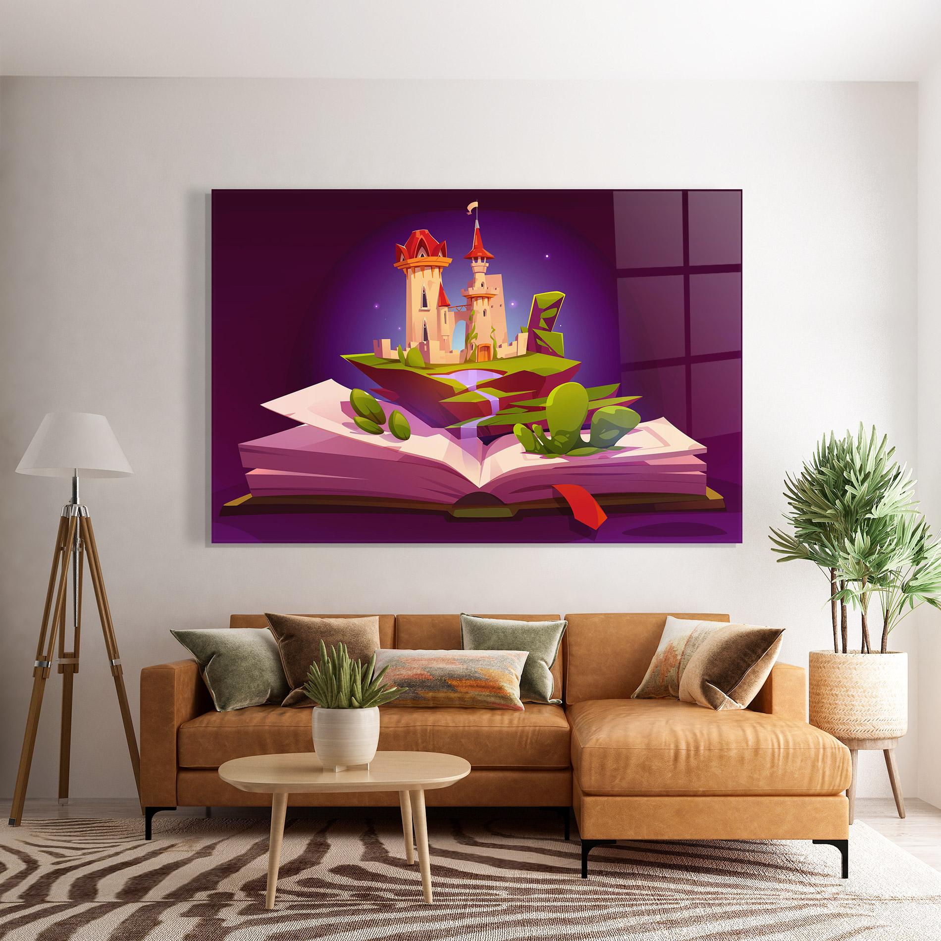 Tablou Sticla Book Castle mockup 7