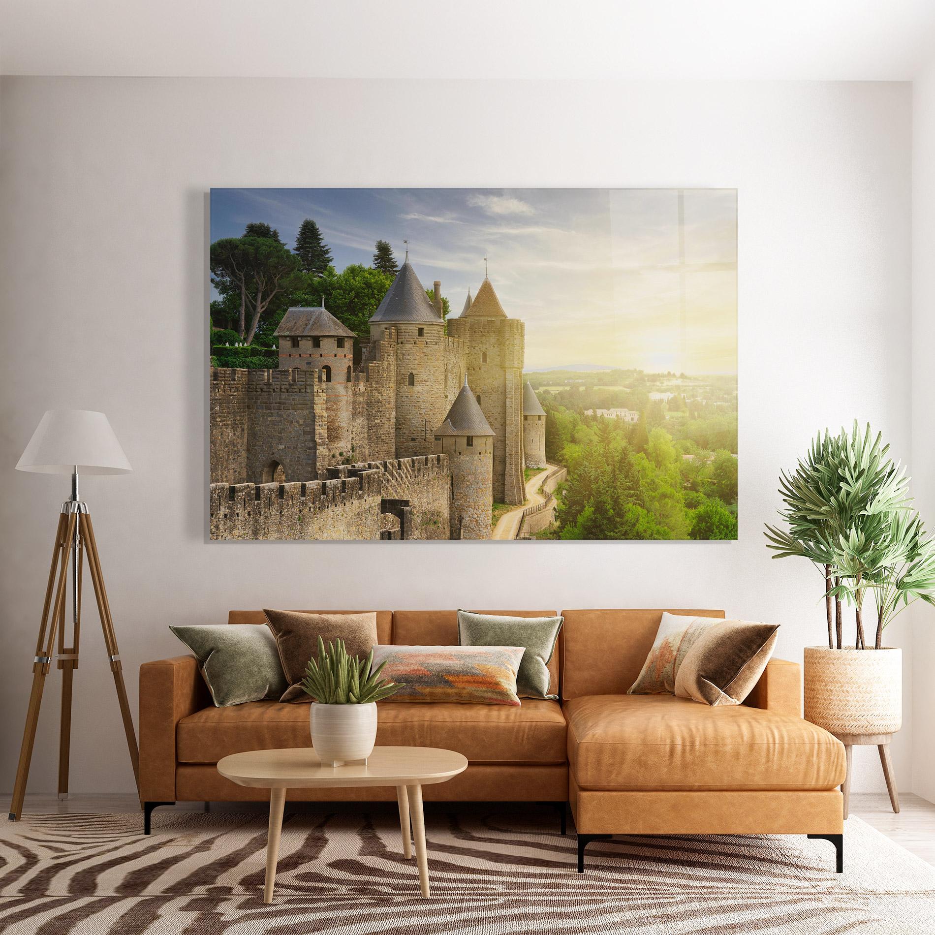 Tablou Sticla Carcassonne France mockup 7