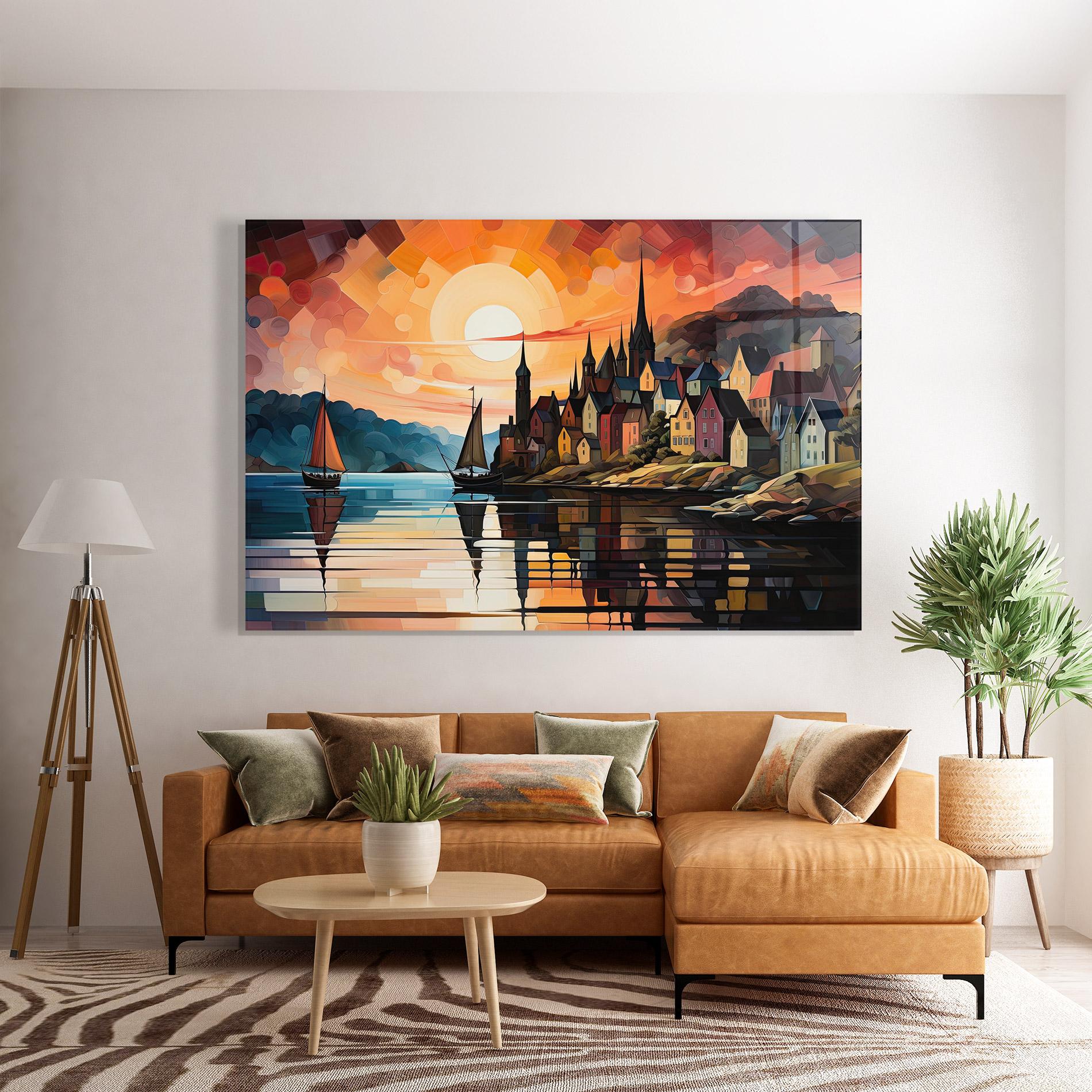 Tablou Sticla Castle Painting mockup 7
