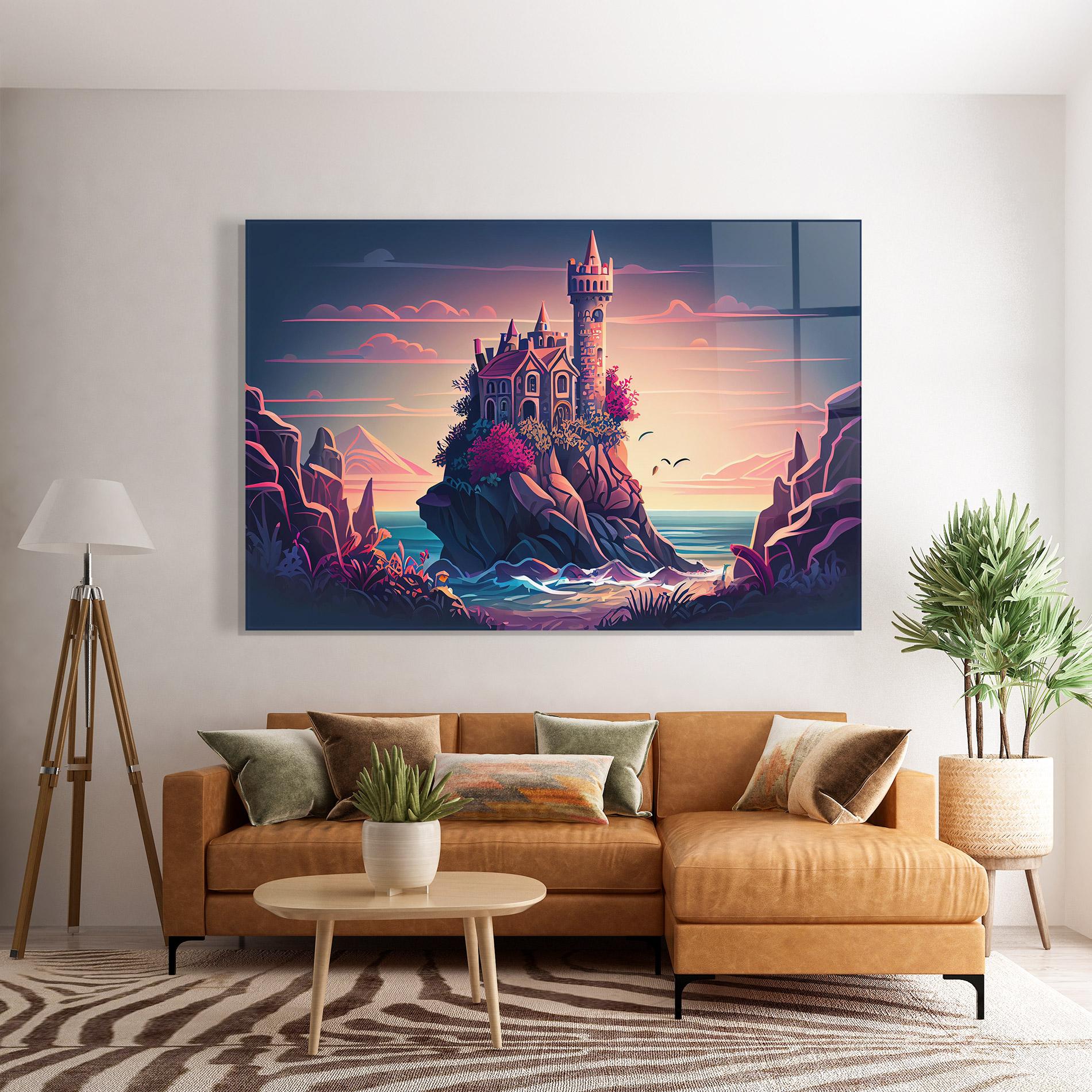Tablou Sticla Cliff Castle mockup 7