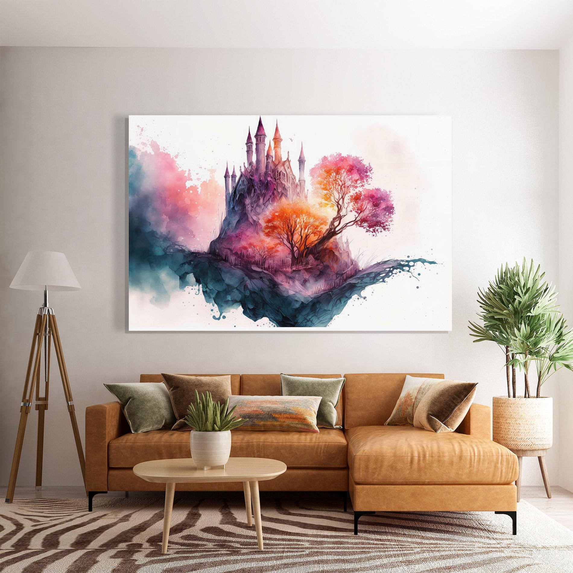 Tablou Sticla Colorful Castle mockup 7