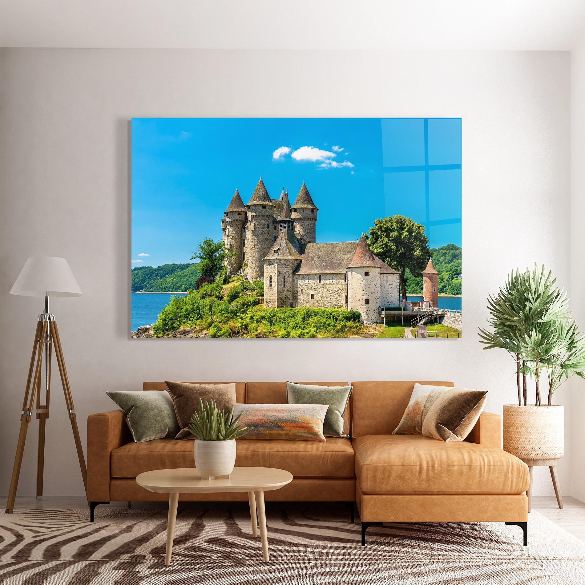 Tablou Sticla Medieval Castle France mockup 7