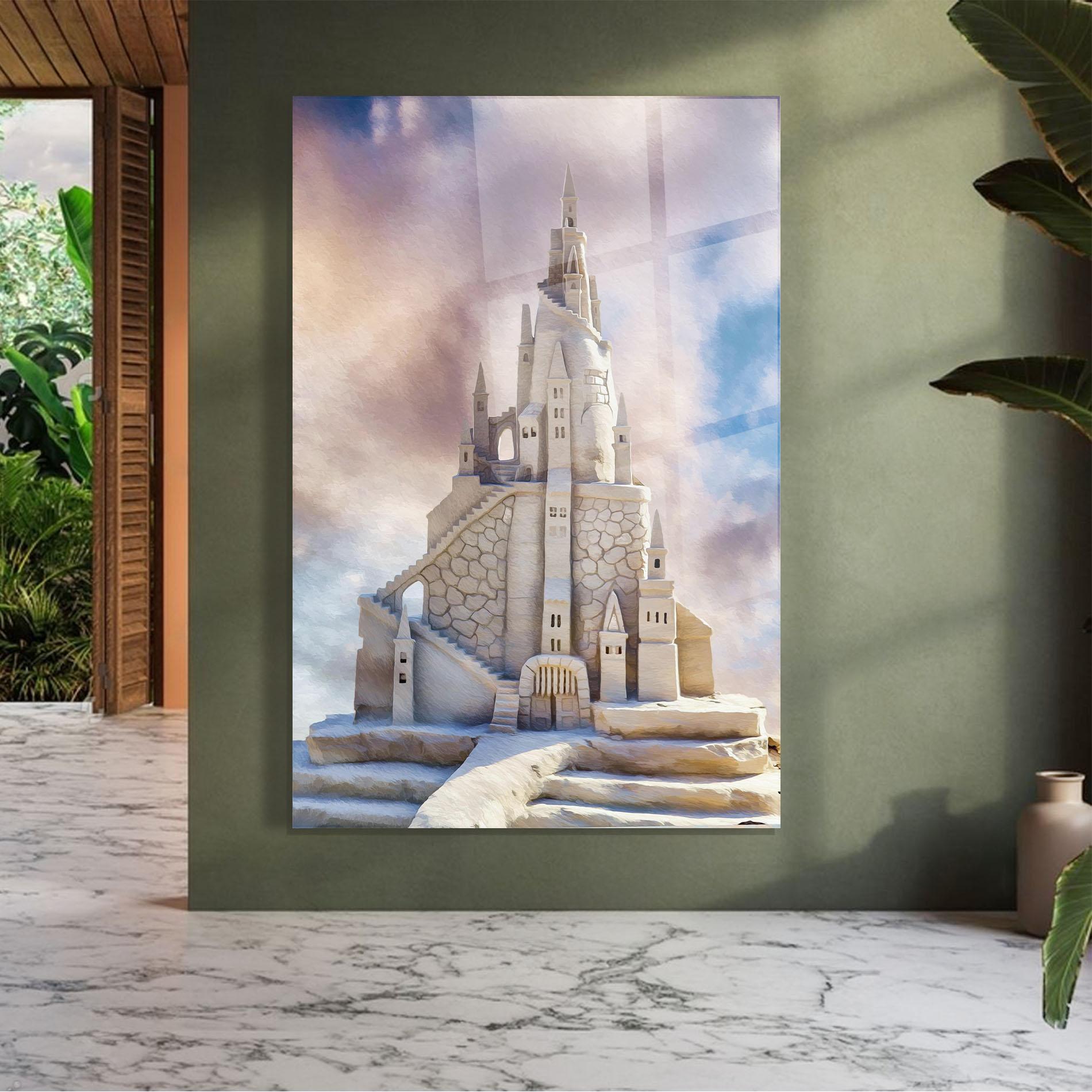 Tablou Sticla Cream Castle mockup 7