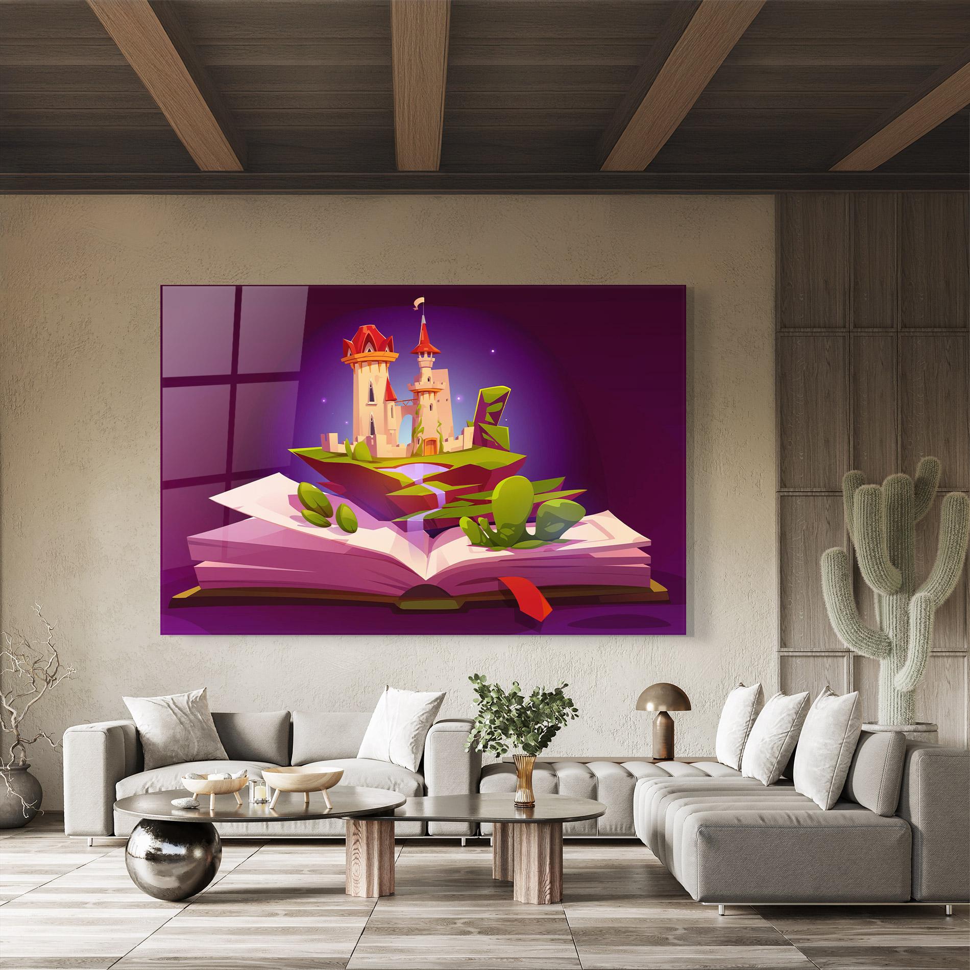 Tablou Sticla Book Castle mockup 8