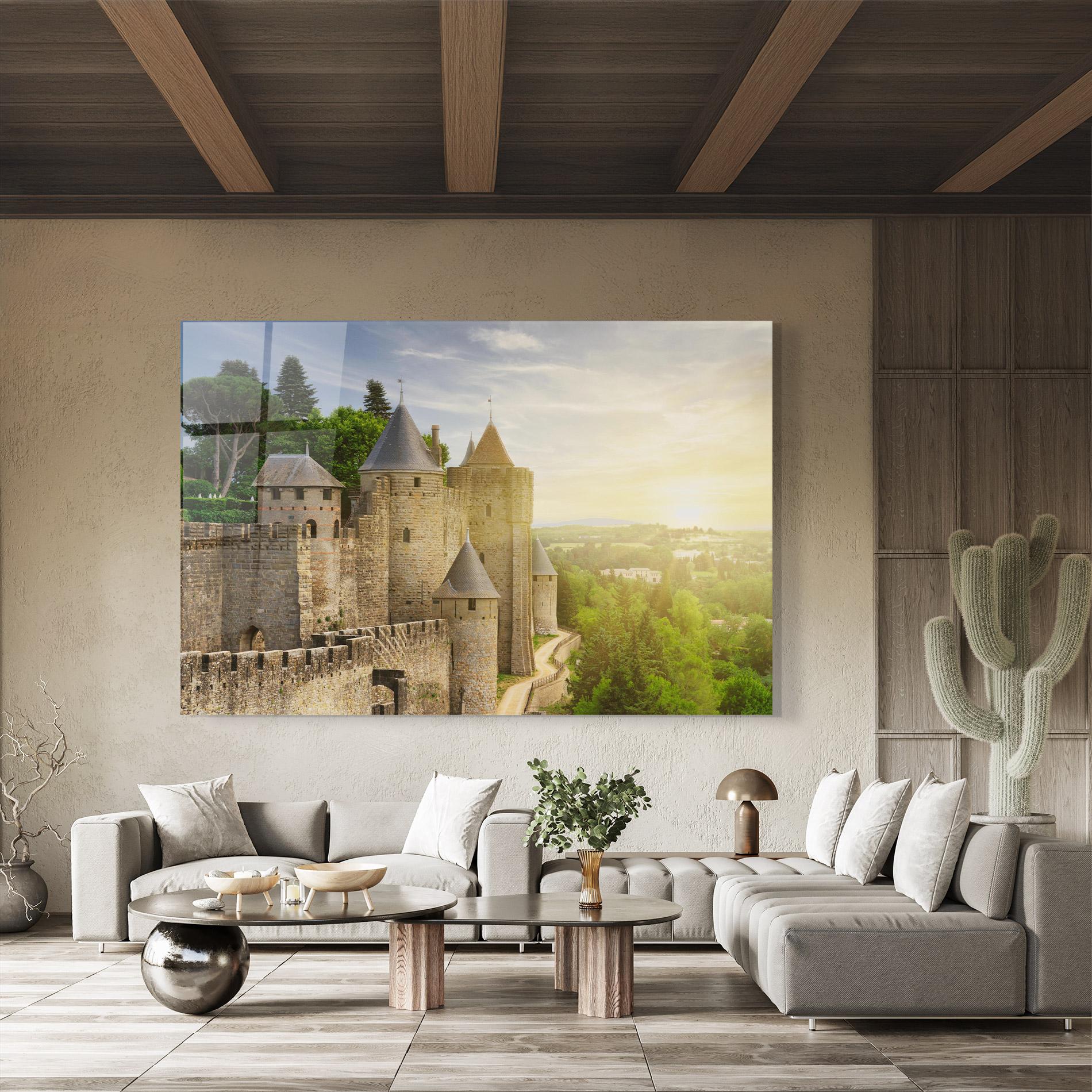 Tablou Sticla Carcassonne France mockup 8
