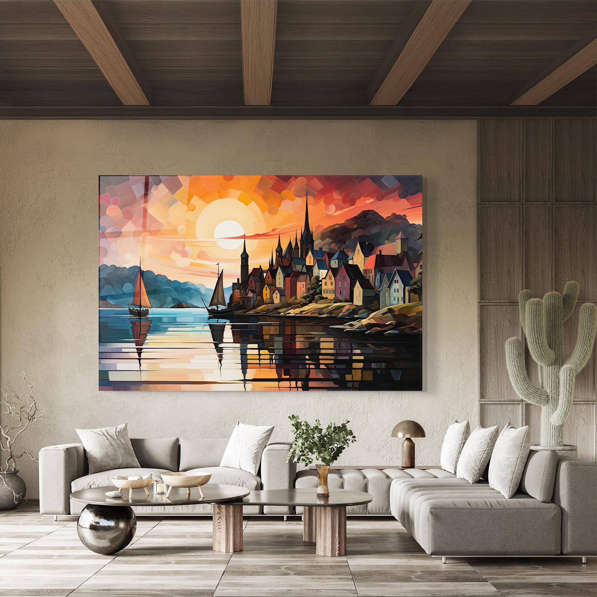 Tablou Sticla Castle Painting mockup 8