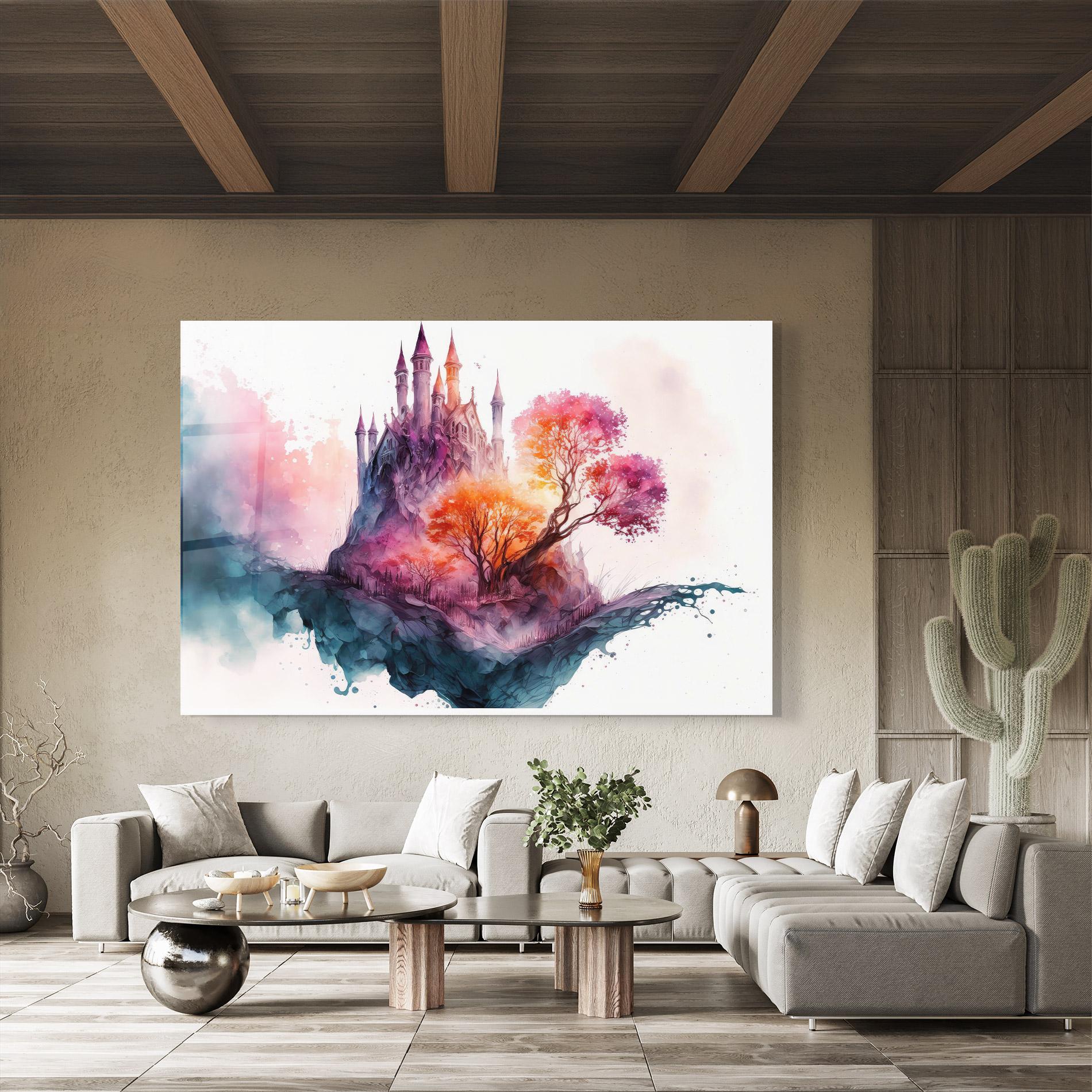 Tablou Sticla Colorful Castle mockup 8