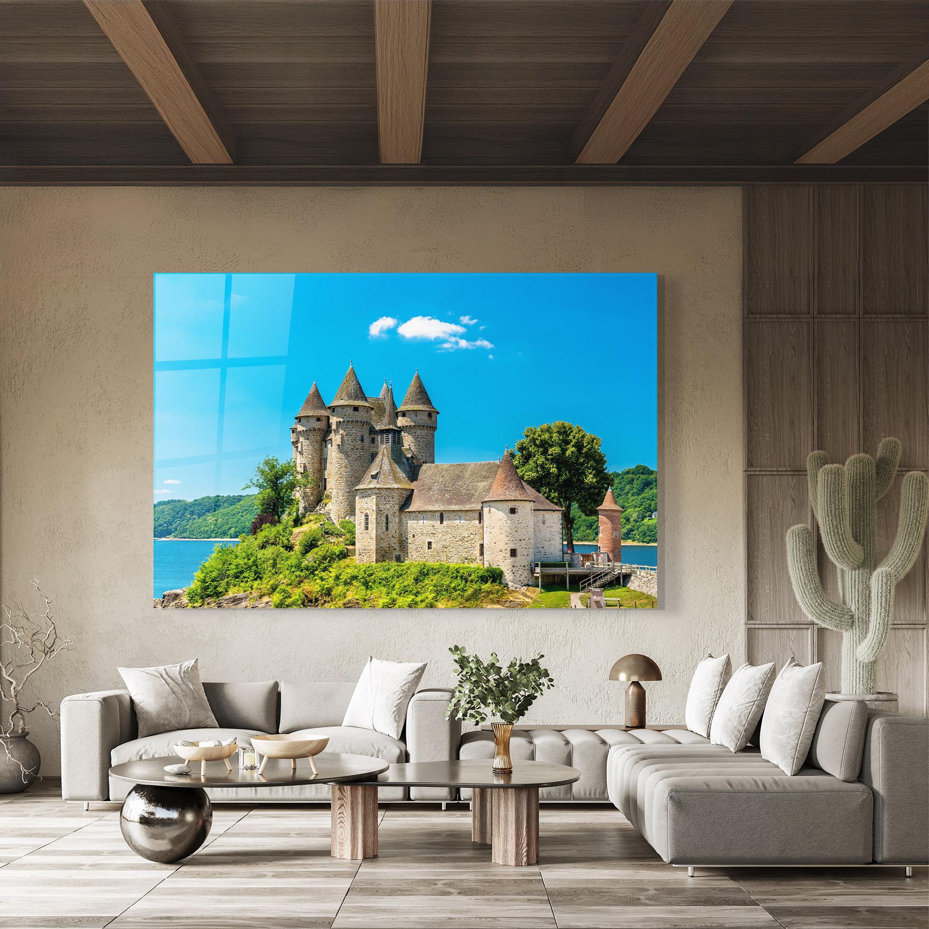 Tablou Sticla Medieval Castle France mockup 8
