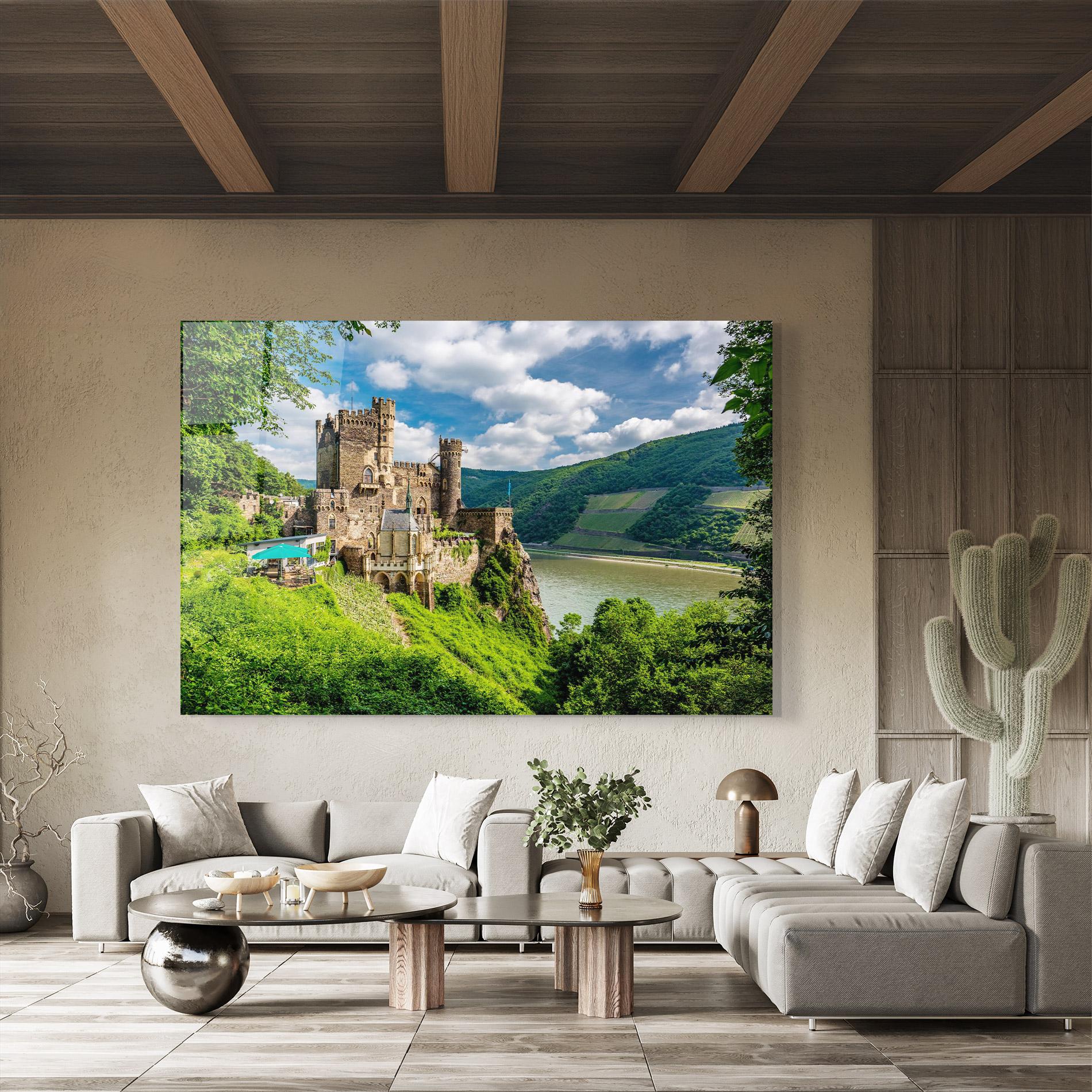 Tablou Sticla Rheinstein Castle Germany mockup 8