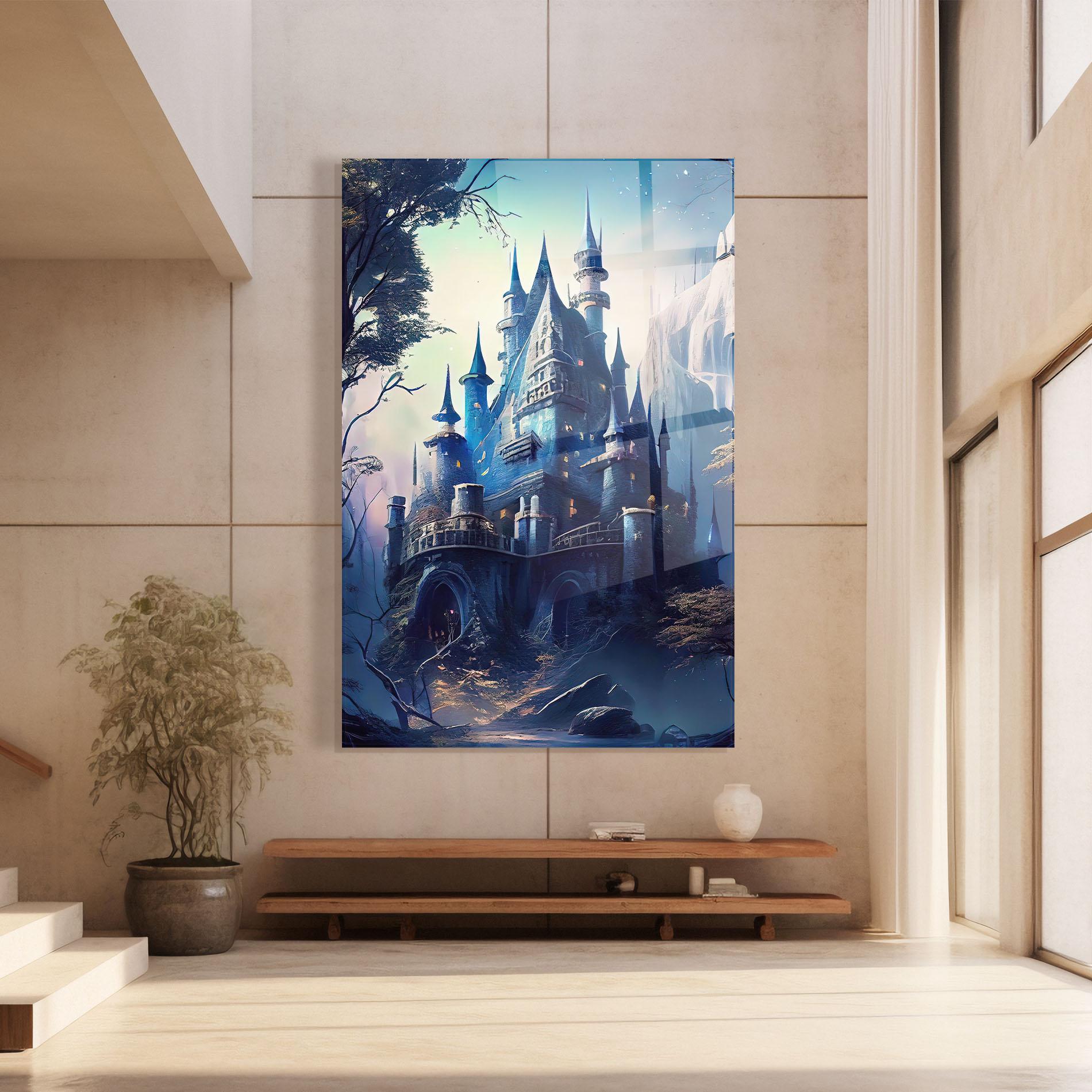 Tablou Sticla Blue Art Castle mockup 8