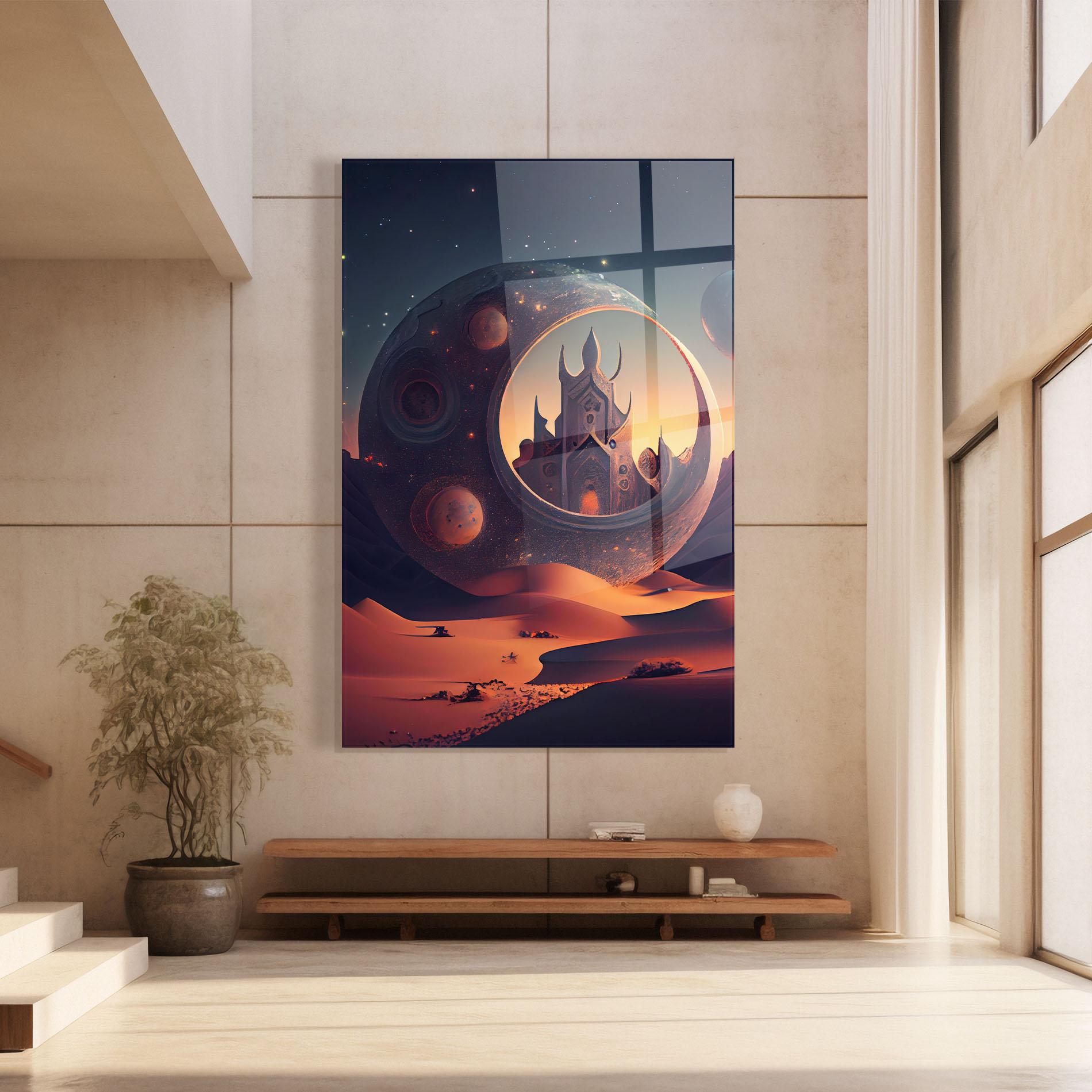 Tablou Sticla Fantasy Desert Castle mockup 8