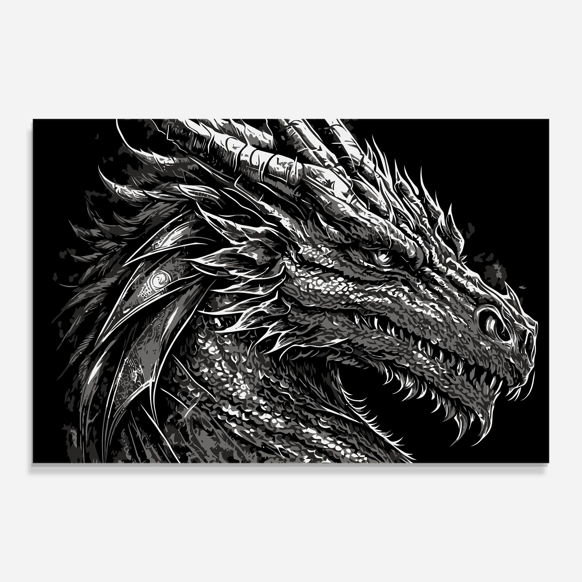 Grey White Dragon mockup 0