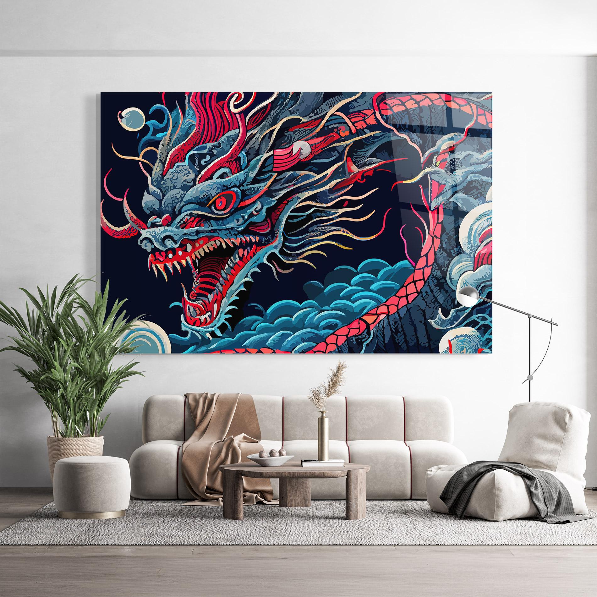 Tablou Sticla Cloud Dragon mockup 9