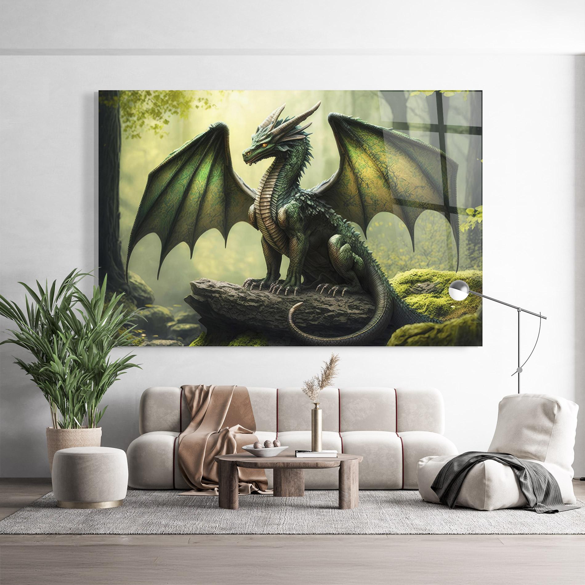 Tablou Sticla Green Dragon mockup 9