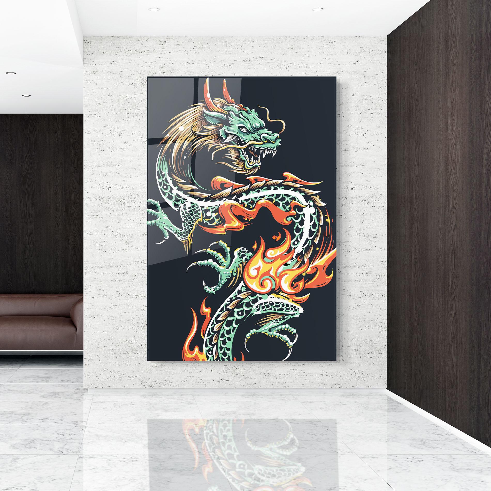 Tablou Sticla Dragon Green mockup 9