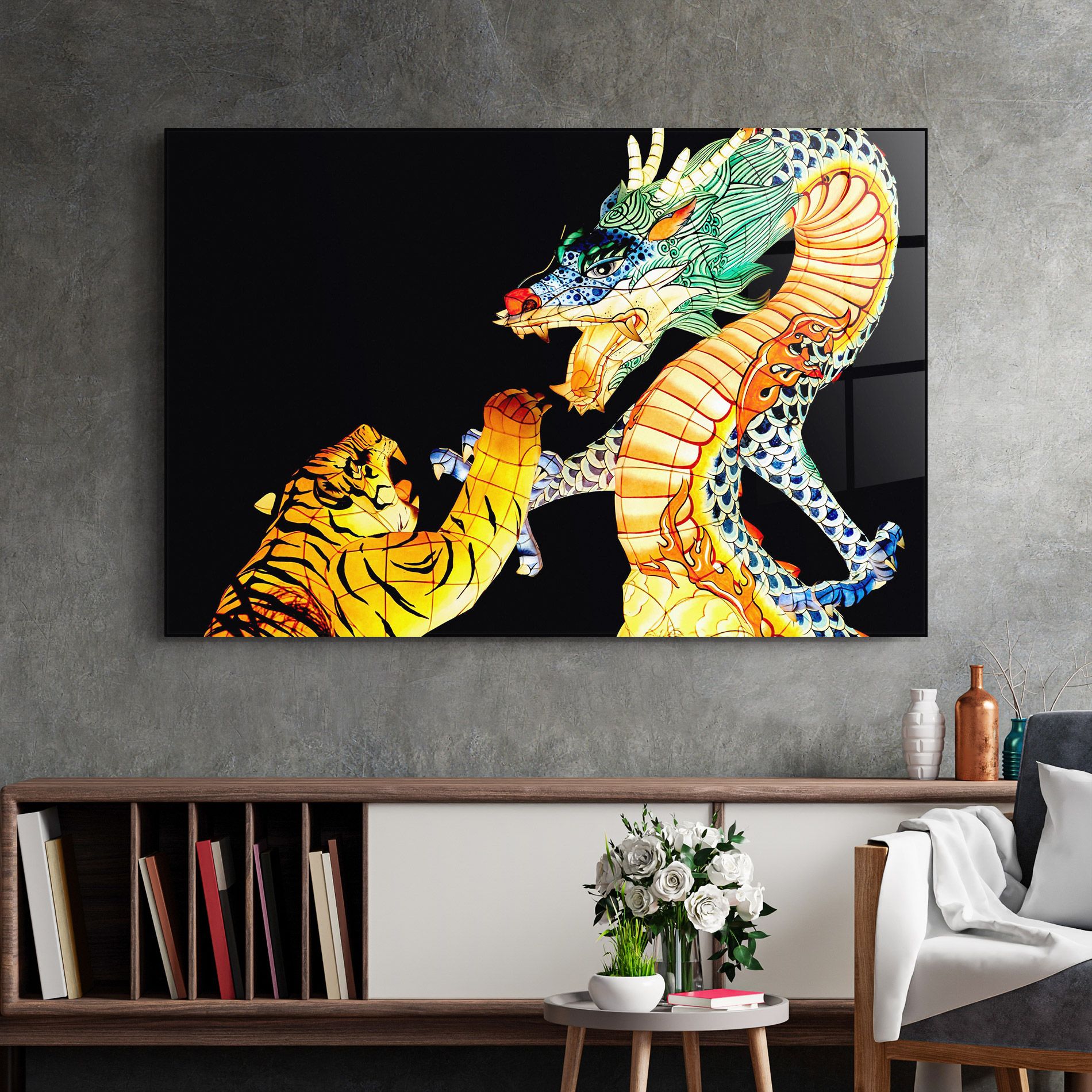 Chinese Dragon And Tiger mockup 2