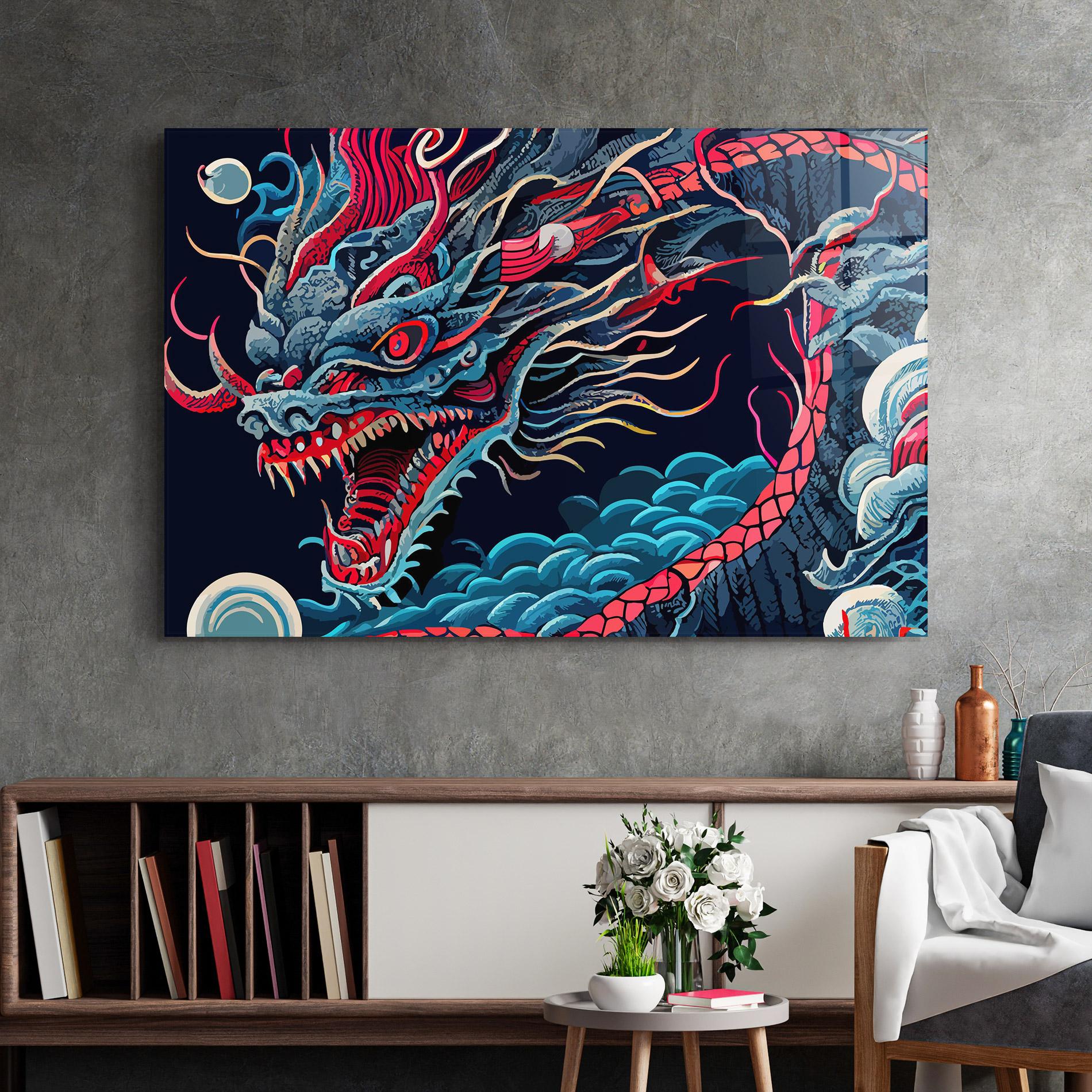 Tablou Sticla Cloud Dragon mockup 2