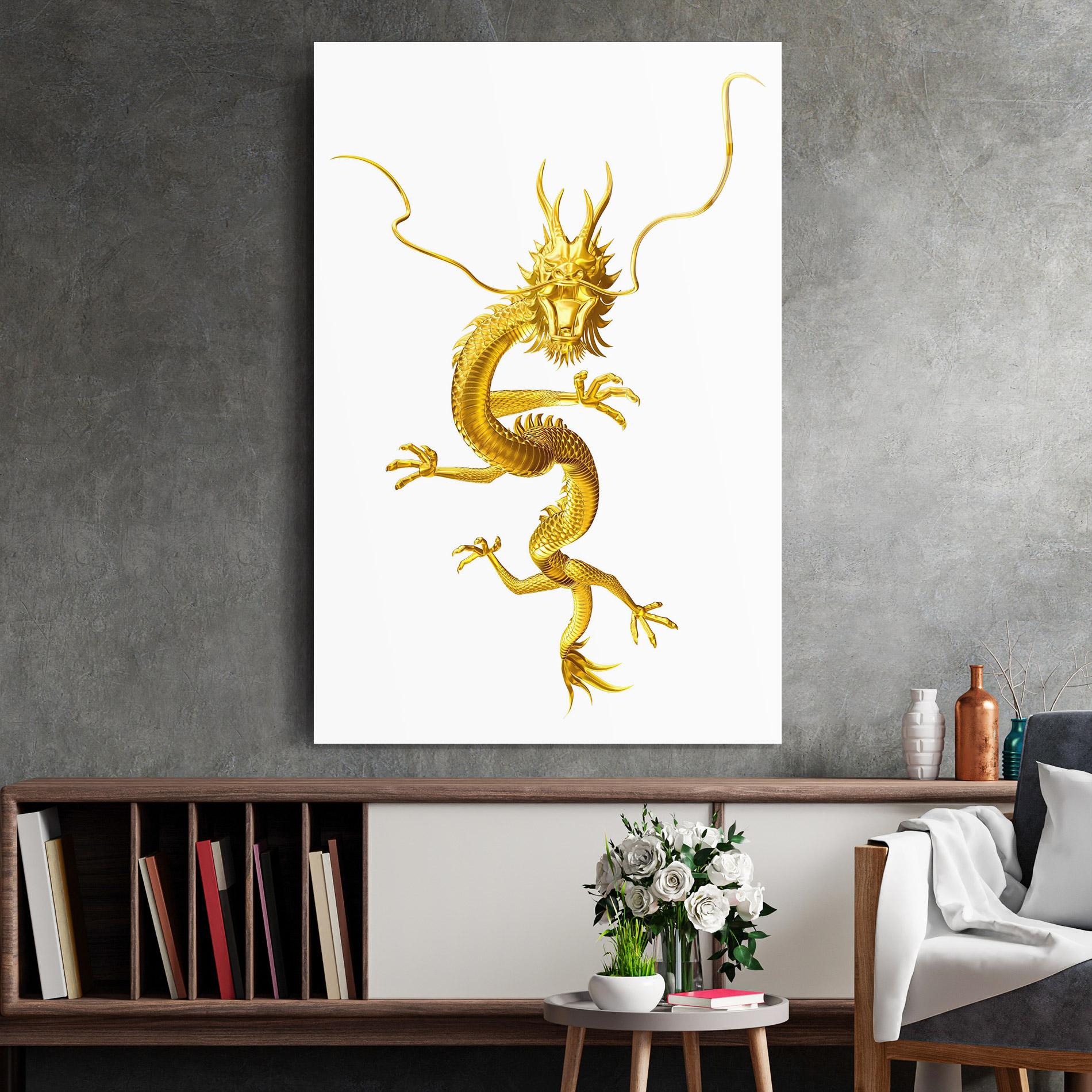 Tablou Sticla Golden Dragon mockup 2