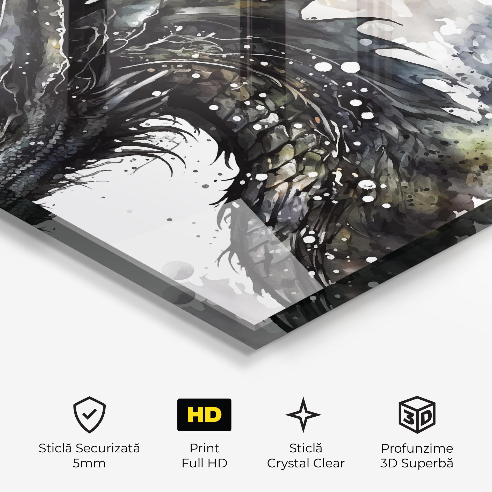 Tablou Sticla Black Dragon Art mockup 3
