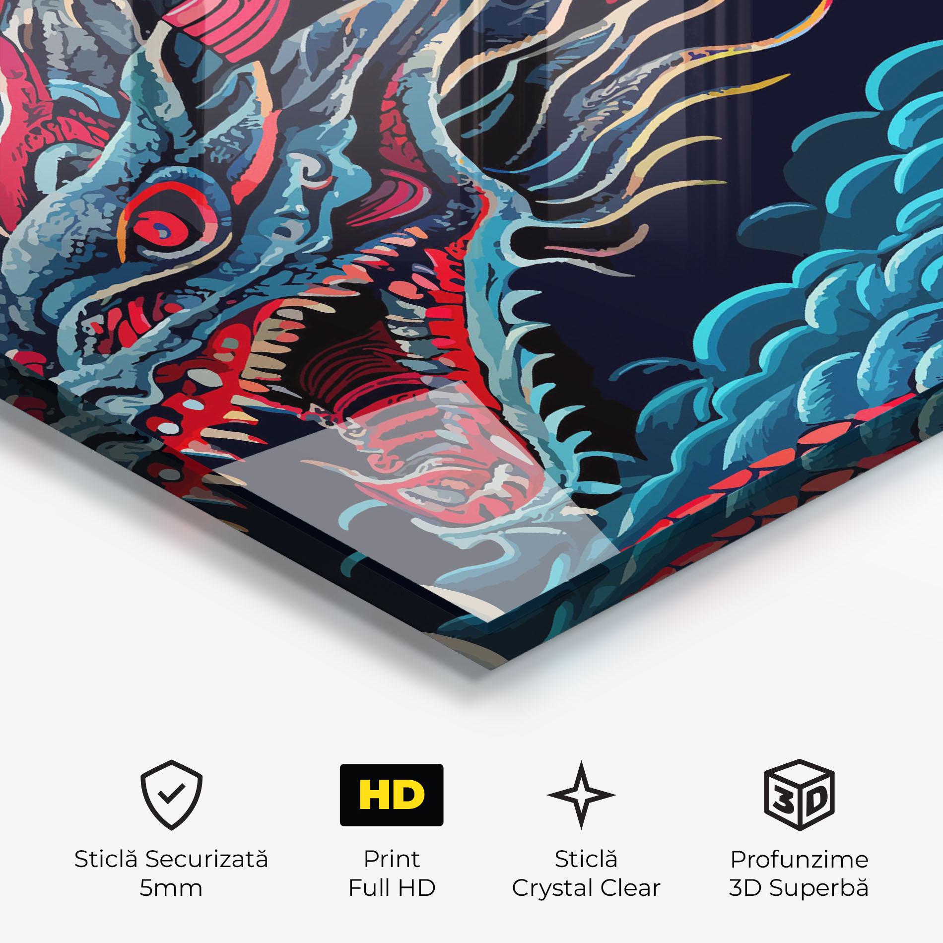 Tablou Sticla Cloud Dragon mockup 3