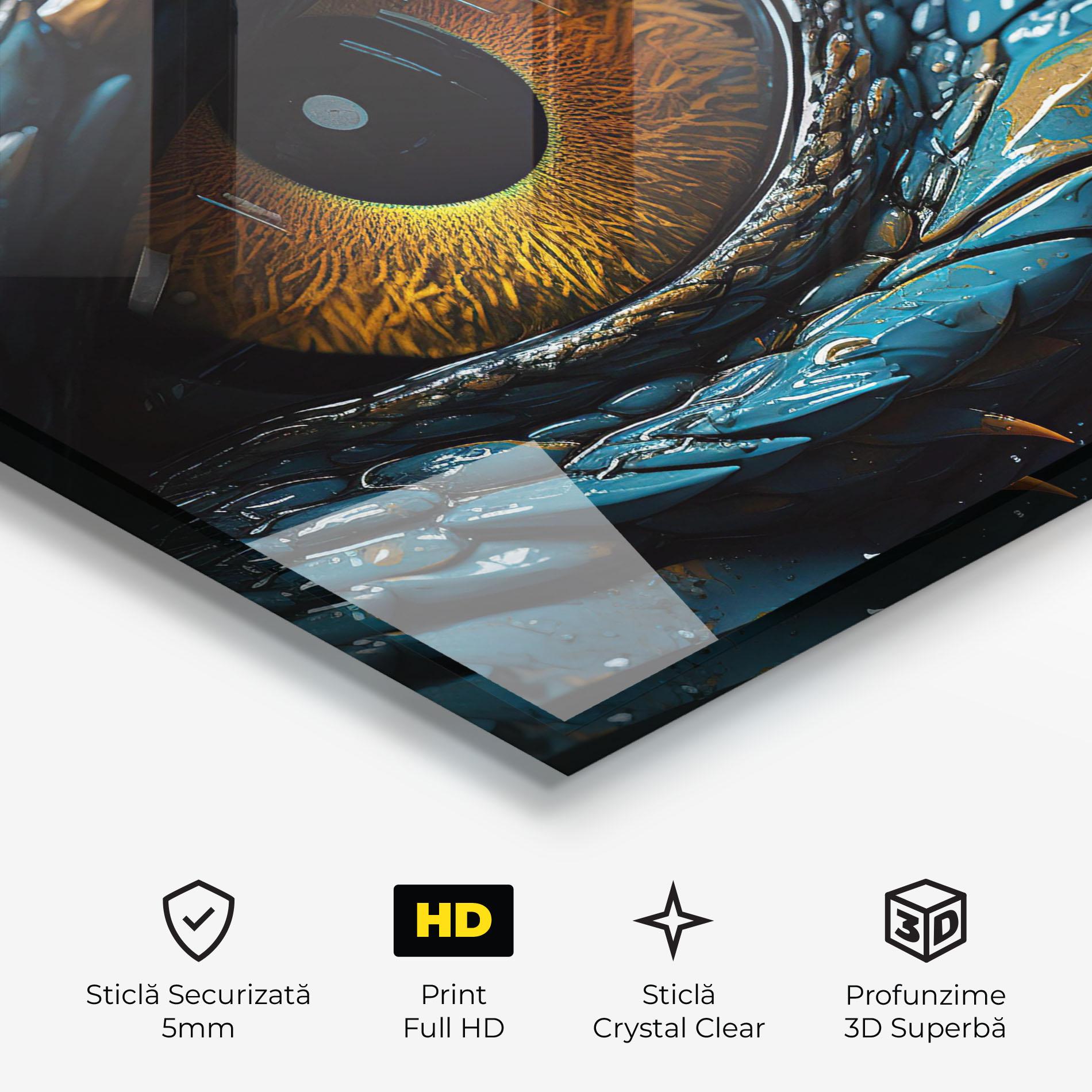 Tablou Sticla Dragon Eye Close Up mockup 3