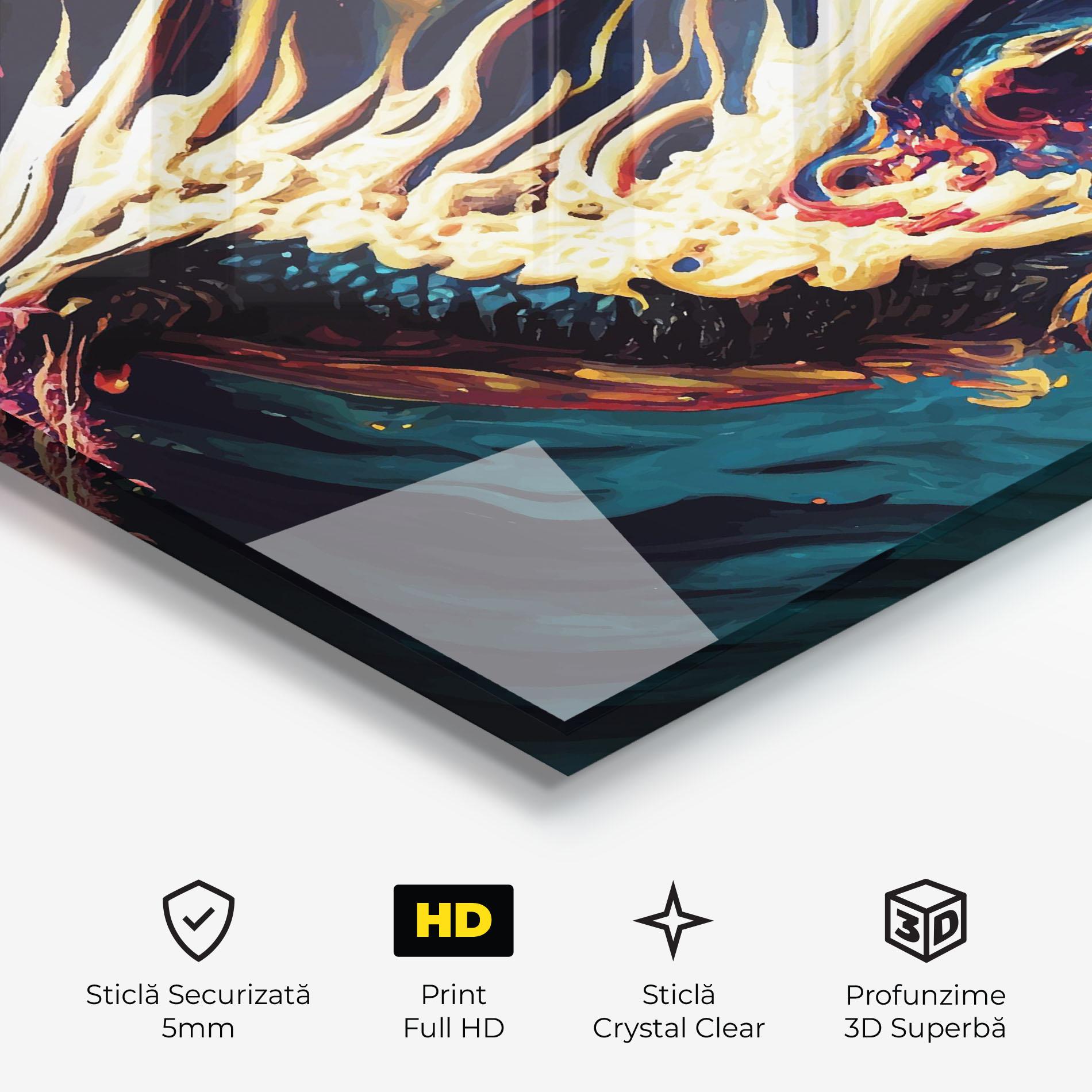 Tablou Sticla Flying Acrylic Dragon mockup 3