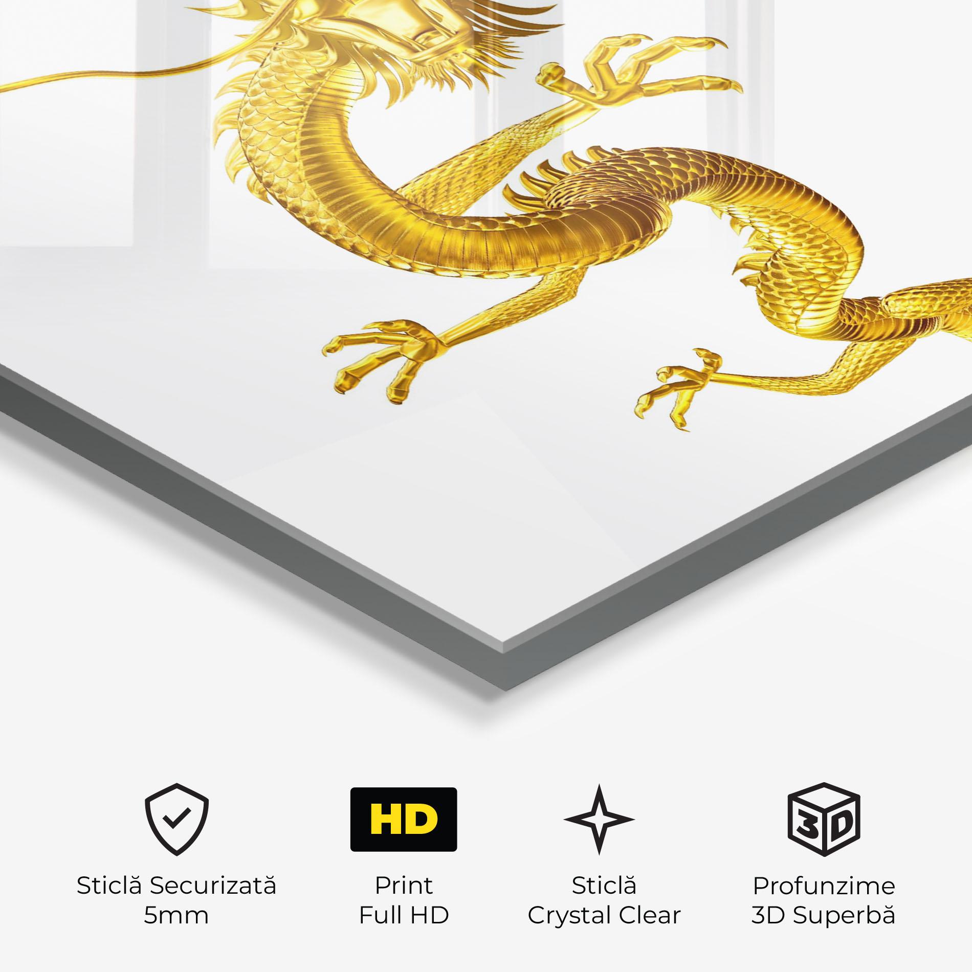 Tablou Sticla Golden Dragon mockup 3
