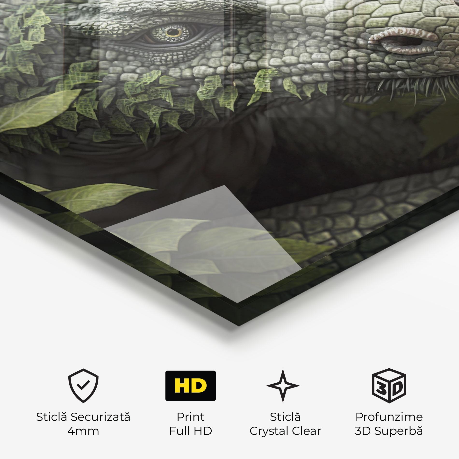 Tablou Sticla Ancient Forest Dragon mockup 3