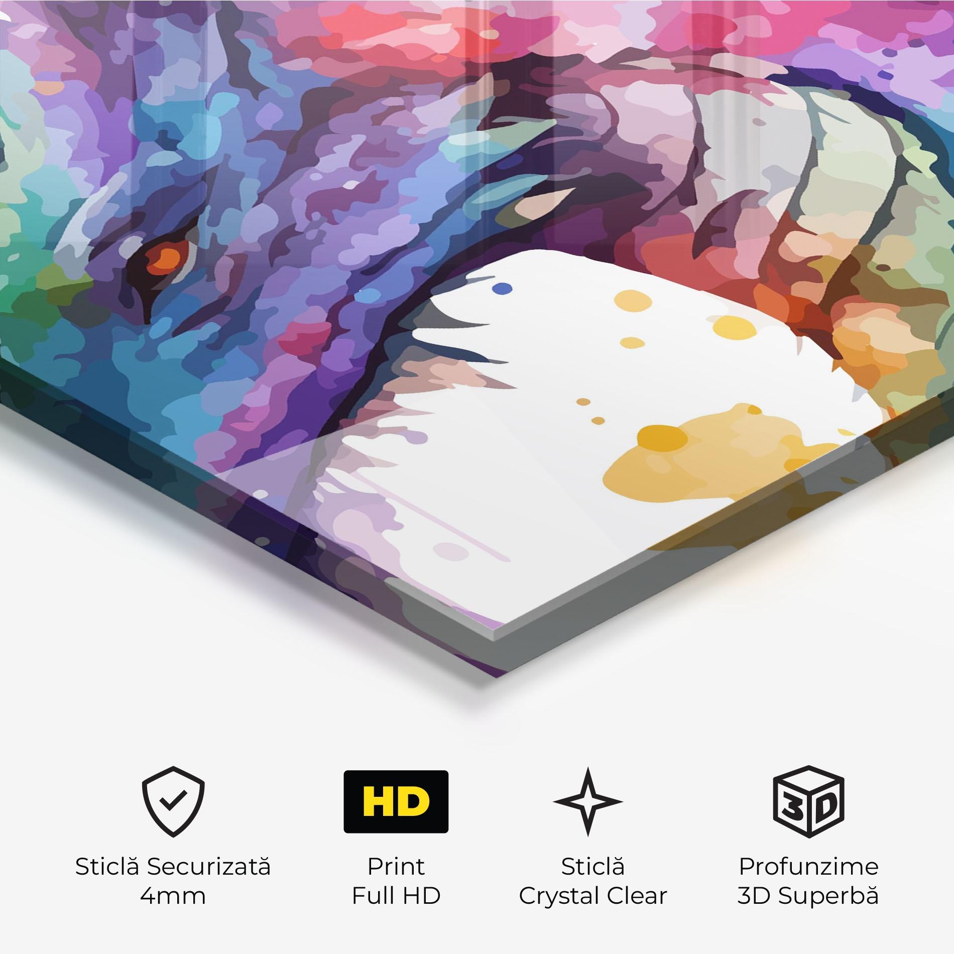 Tablou Sticla Colourful Dragon mockup 3