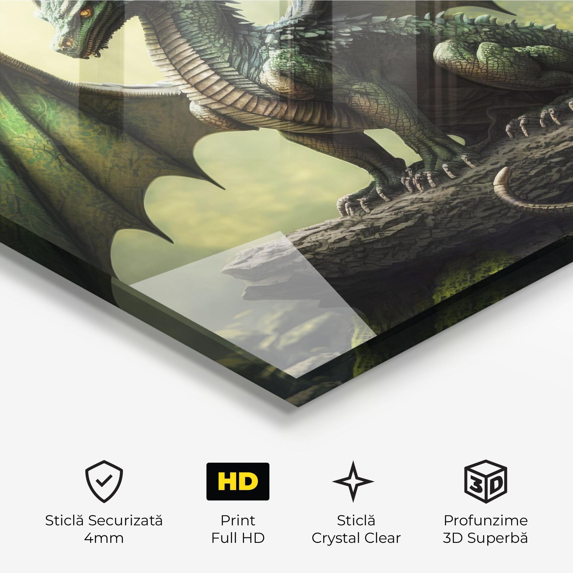Tablou Sticla Green Dragon mockup 3