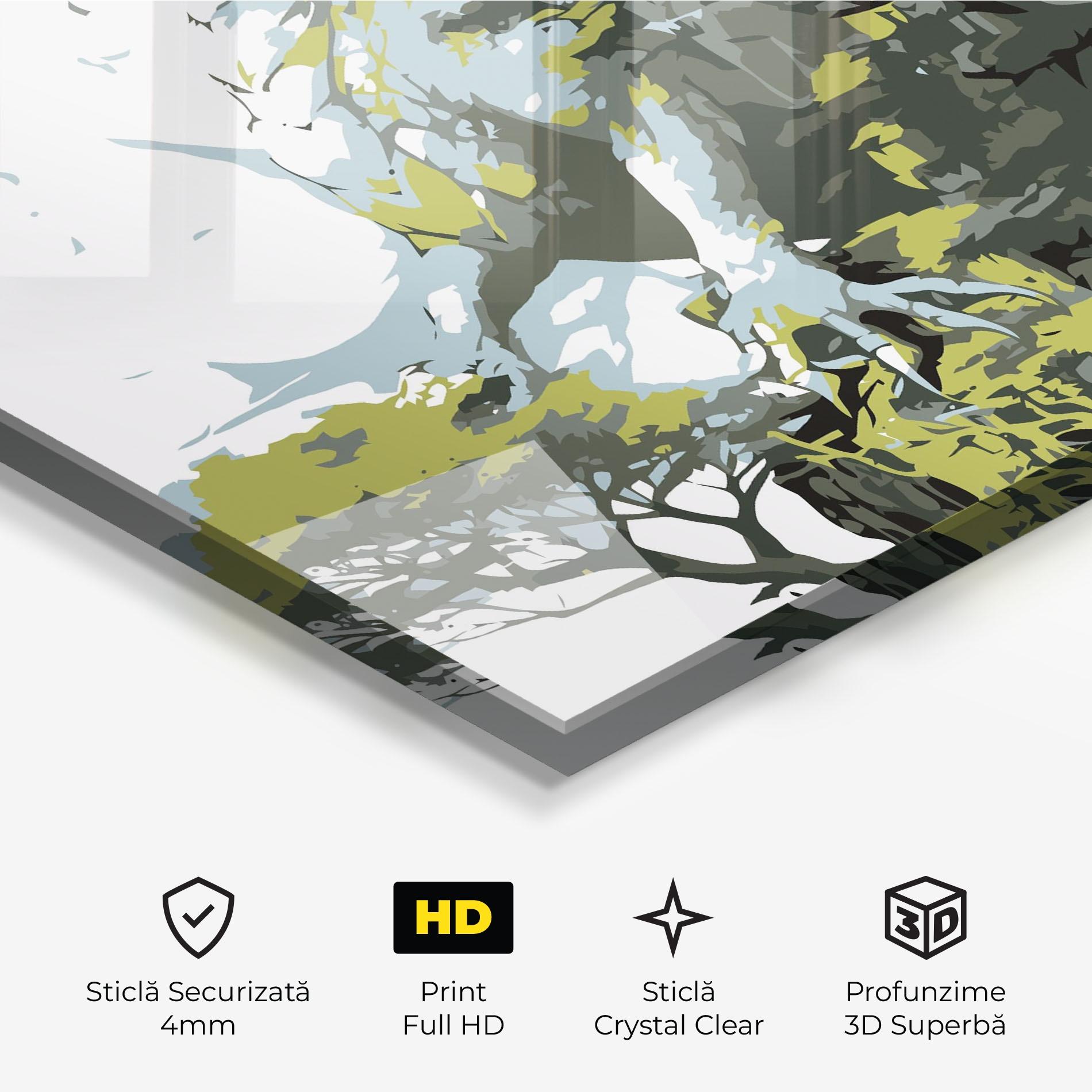 Tablou Sticla Grey Nature Dragon mockup 3