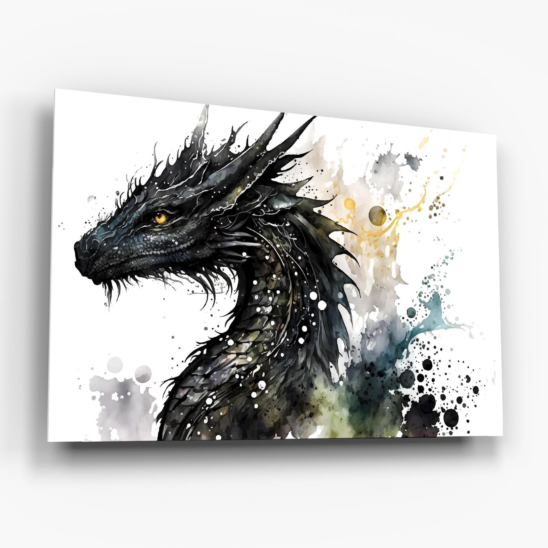 Tablou Sticla Black Dragon Art mockup 6