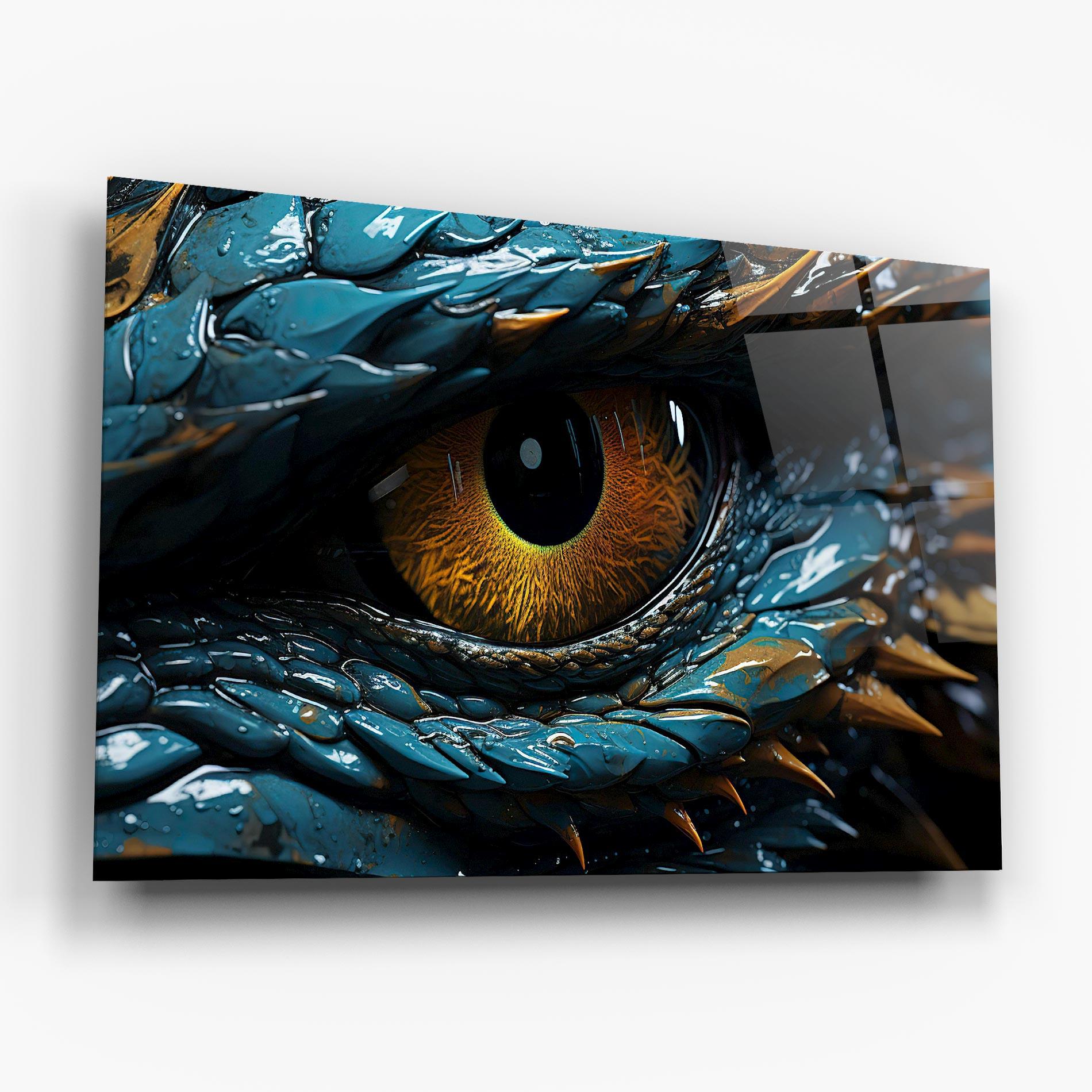 Tablou Sticla Dragon Eye Close Up mockup 6