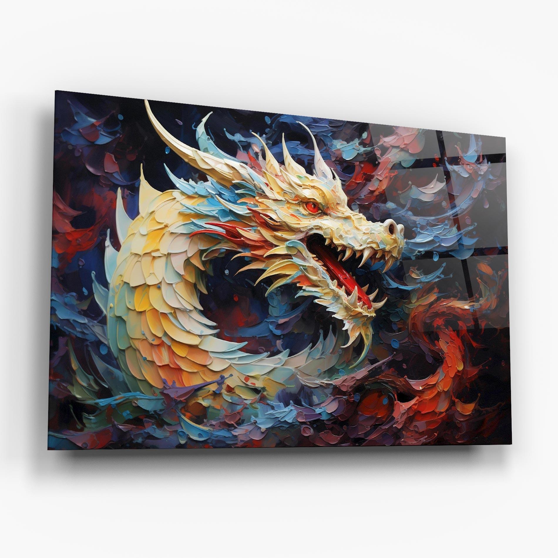 Tablou Sticla Fantasy Dragon Art mockup 6