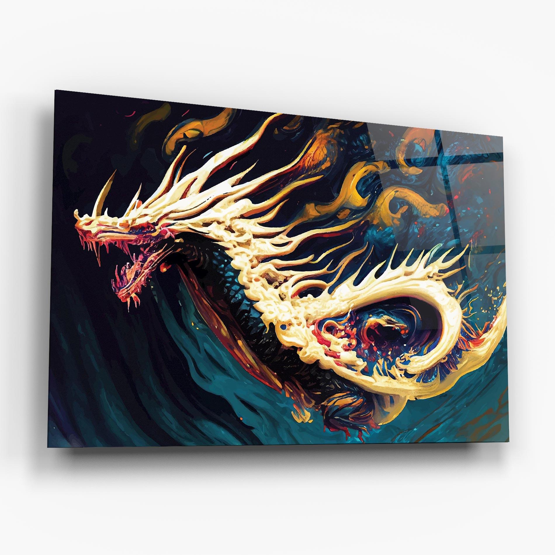Tablou Sticla Flying Acrylic Dragon mockup 6