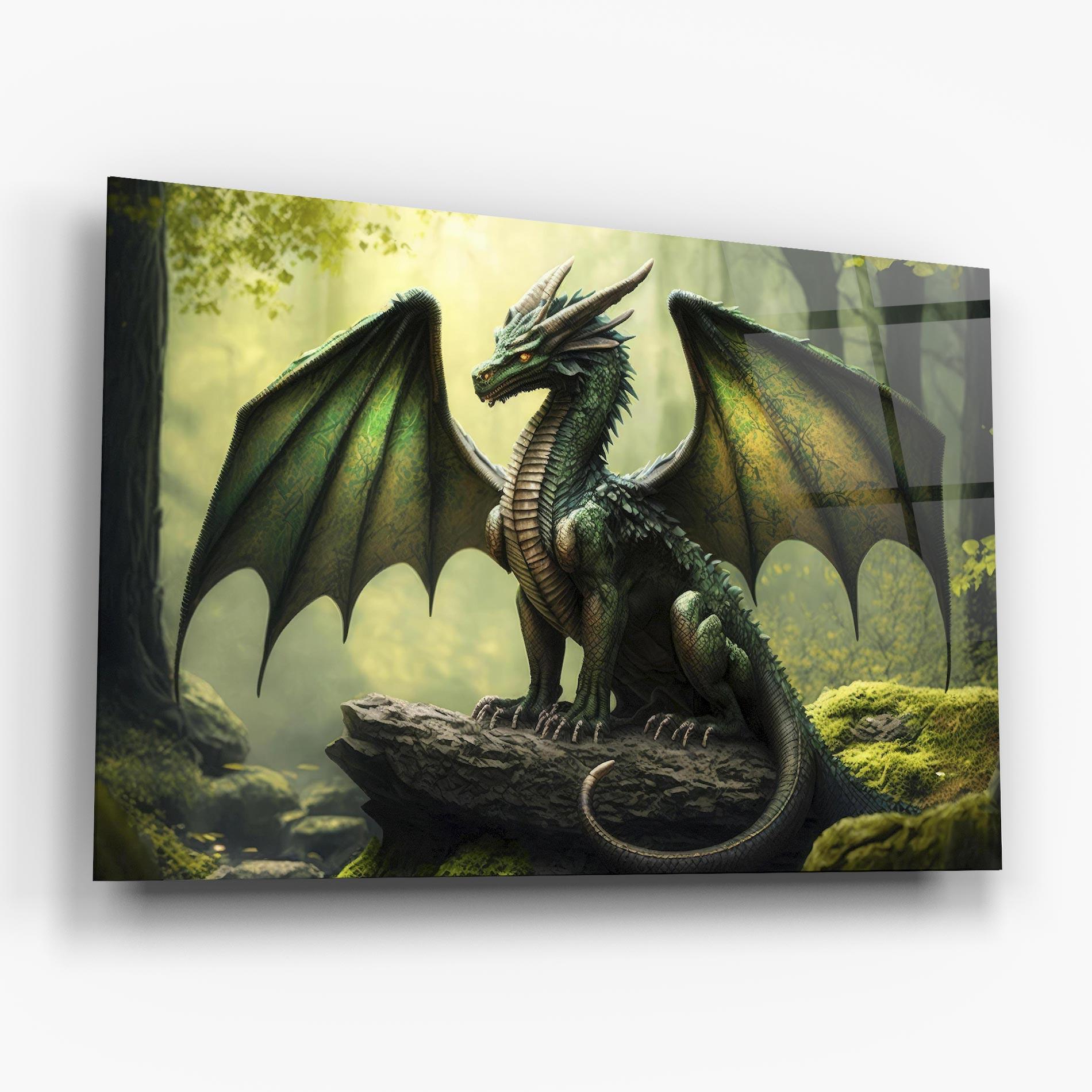 Tablou Sticla Green Dragon mockup 6