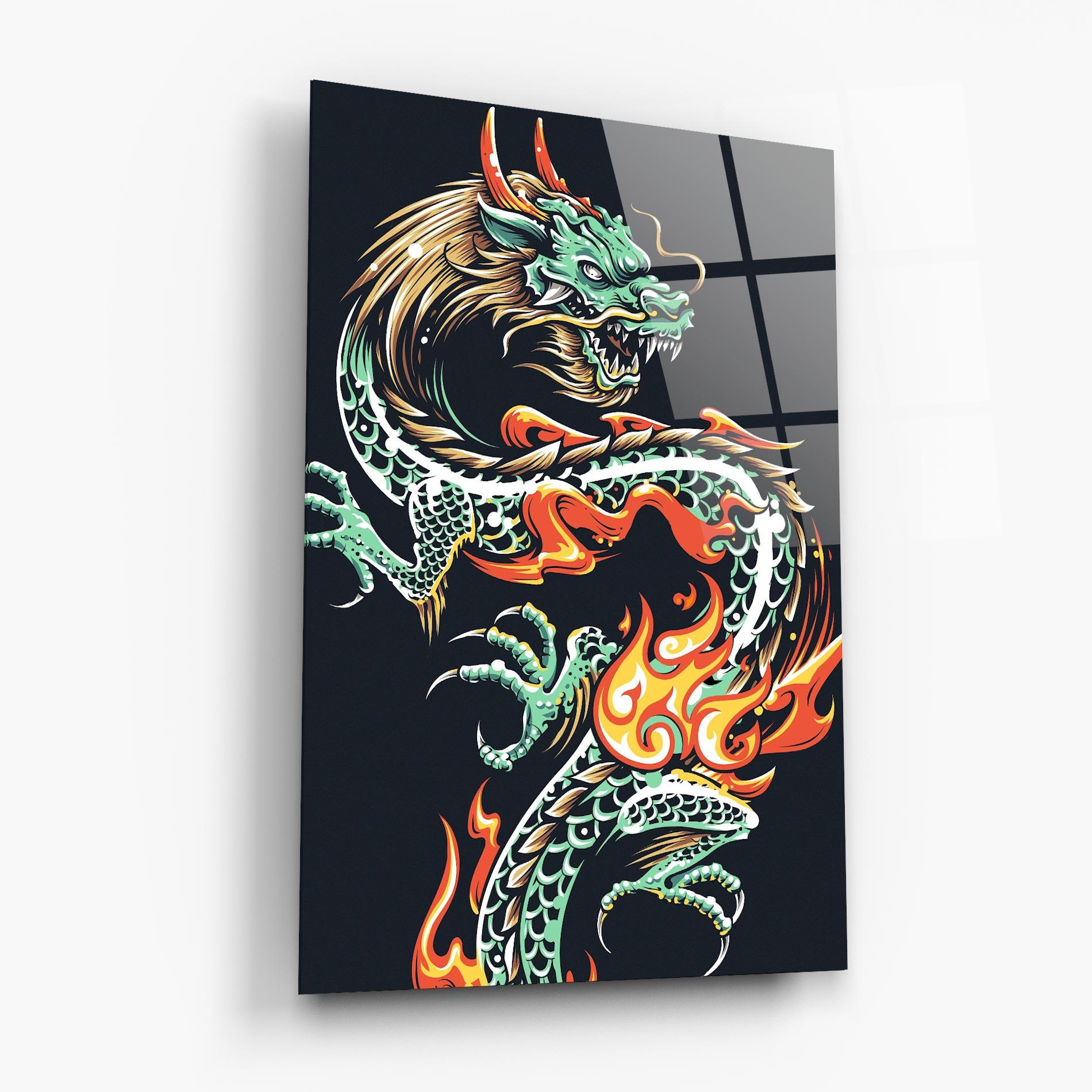 Tablou Sticla Dragon Green mockup 6