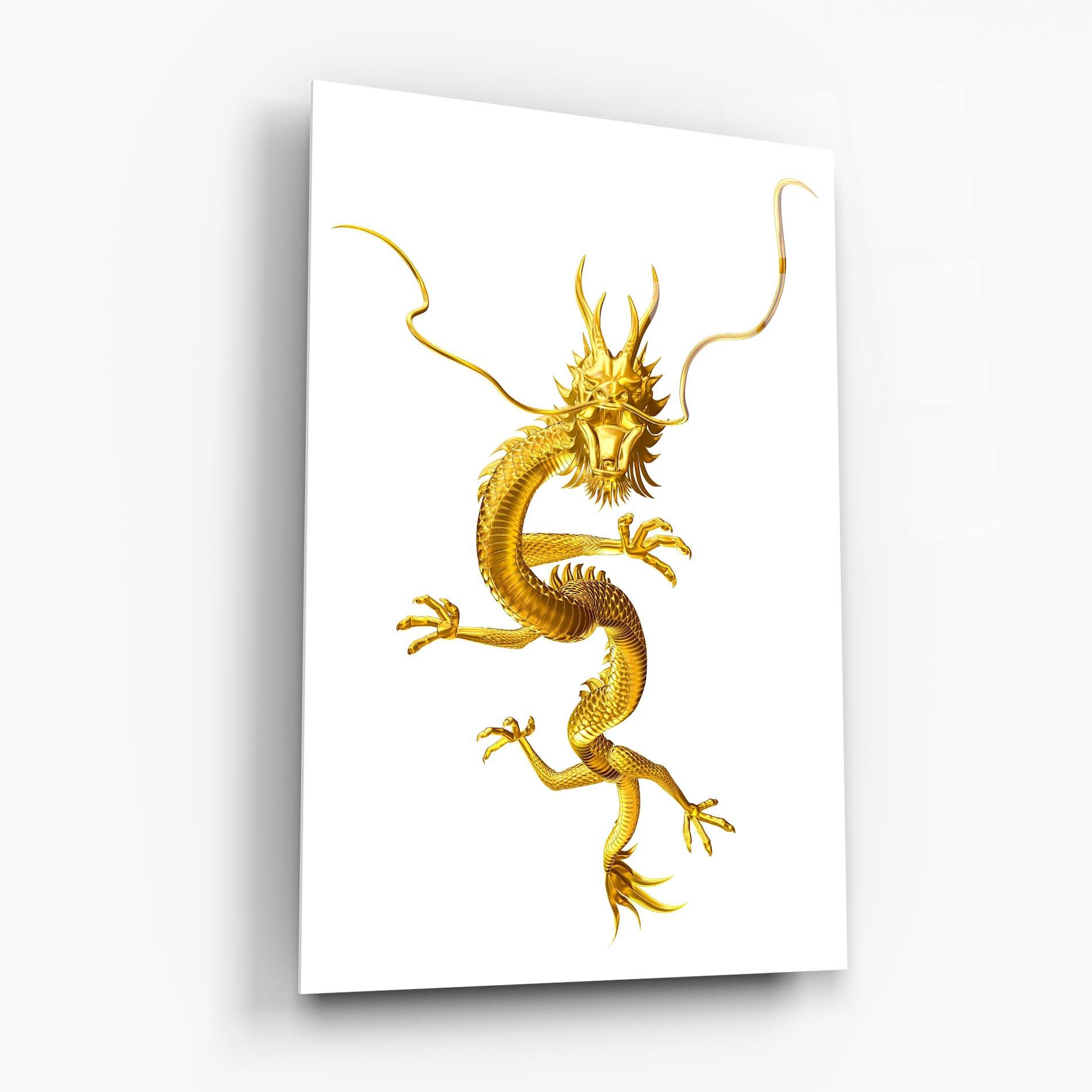 Tablou Sticla Golden Dragon mockup 6