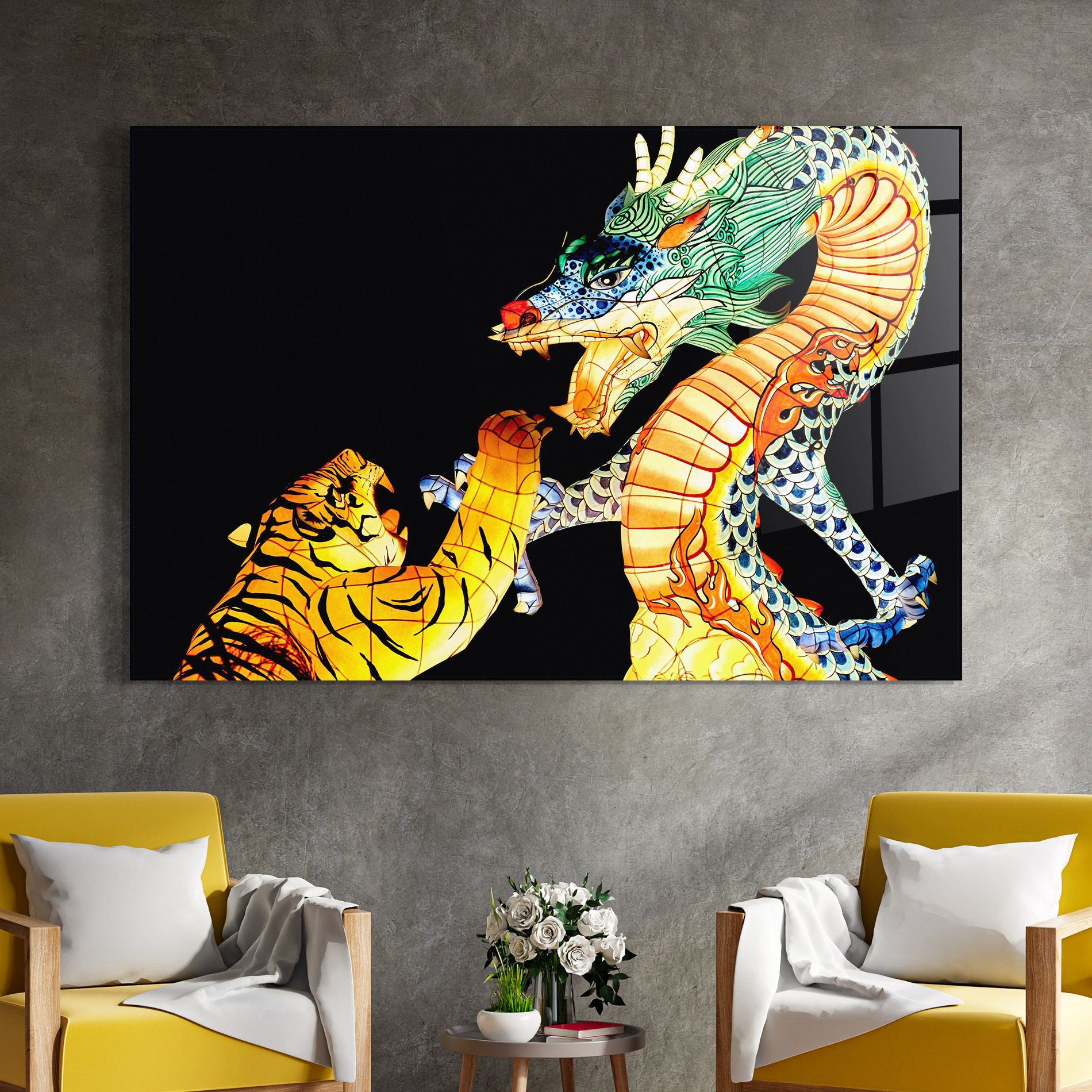 Chinese Dragon And Tiger mockup 4