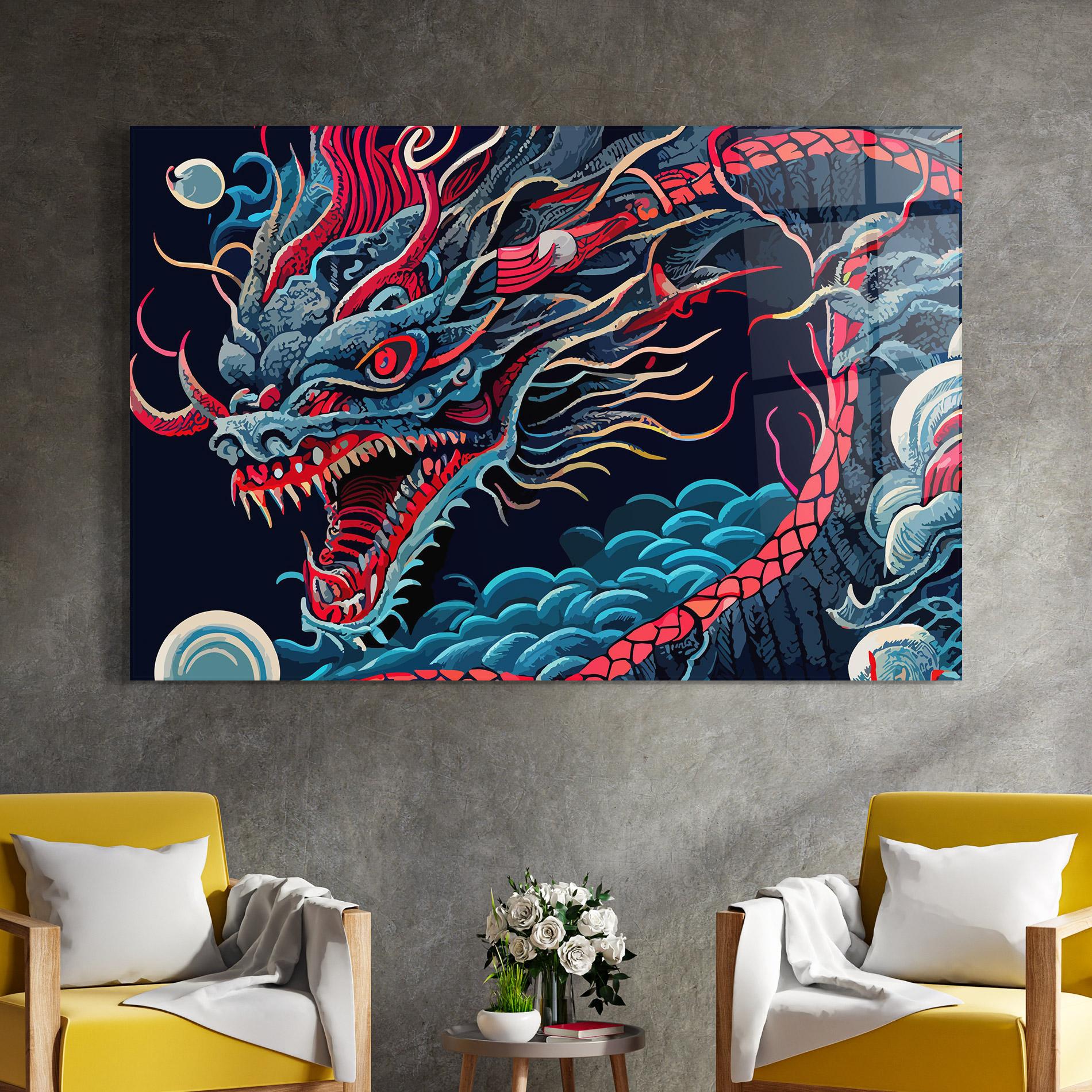 Tablou Sticla Cloud Dragon mockup 4